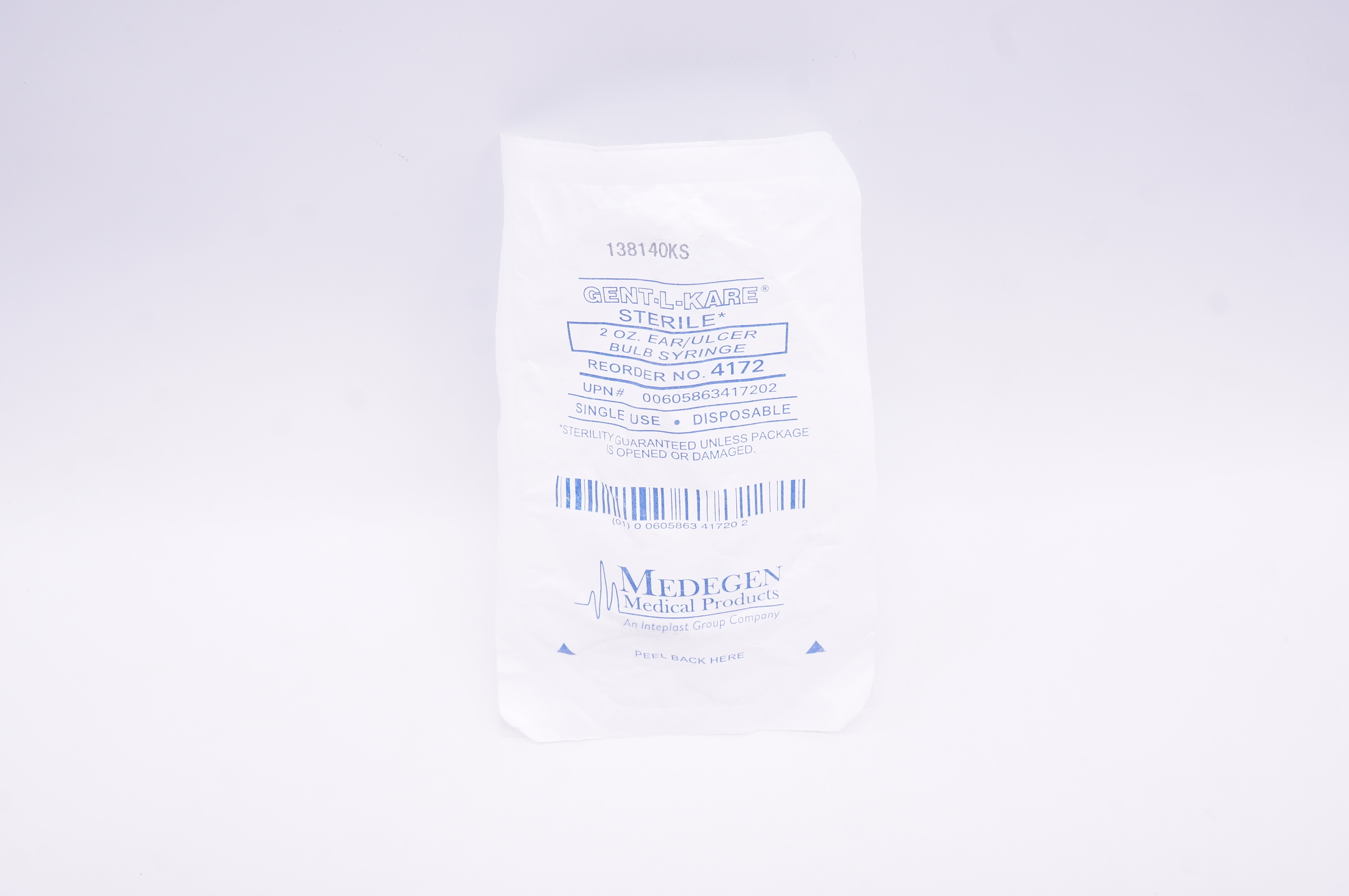 Medegen Medical Products 4172 Gent-L-Kare 2oz Ear/Ulcer Bulb Syringe