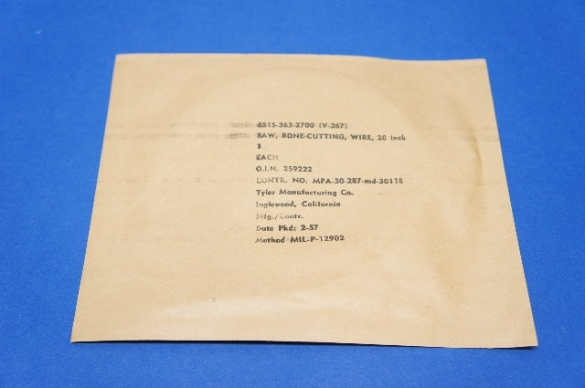 Tyler Manufacturing Saw Bone Cutting Wire 20