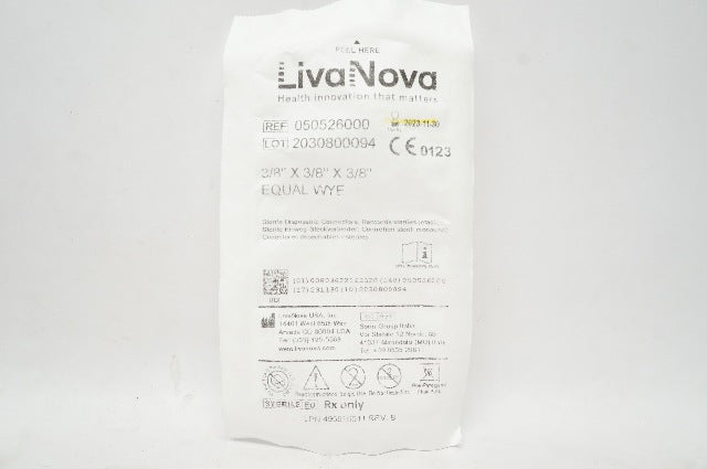 Liva Nova 050526000 Equal Wye Disposable Connectors 3/8inch x 3/8inch x 3/8inch