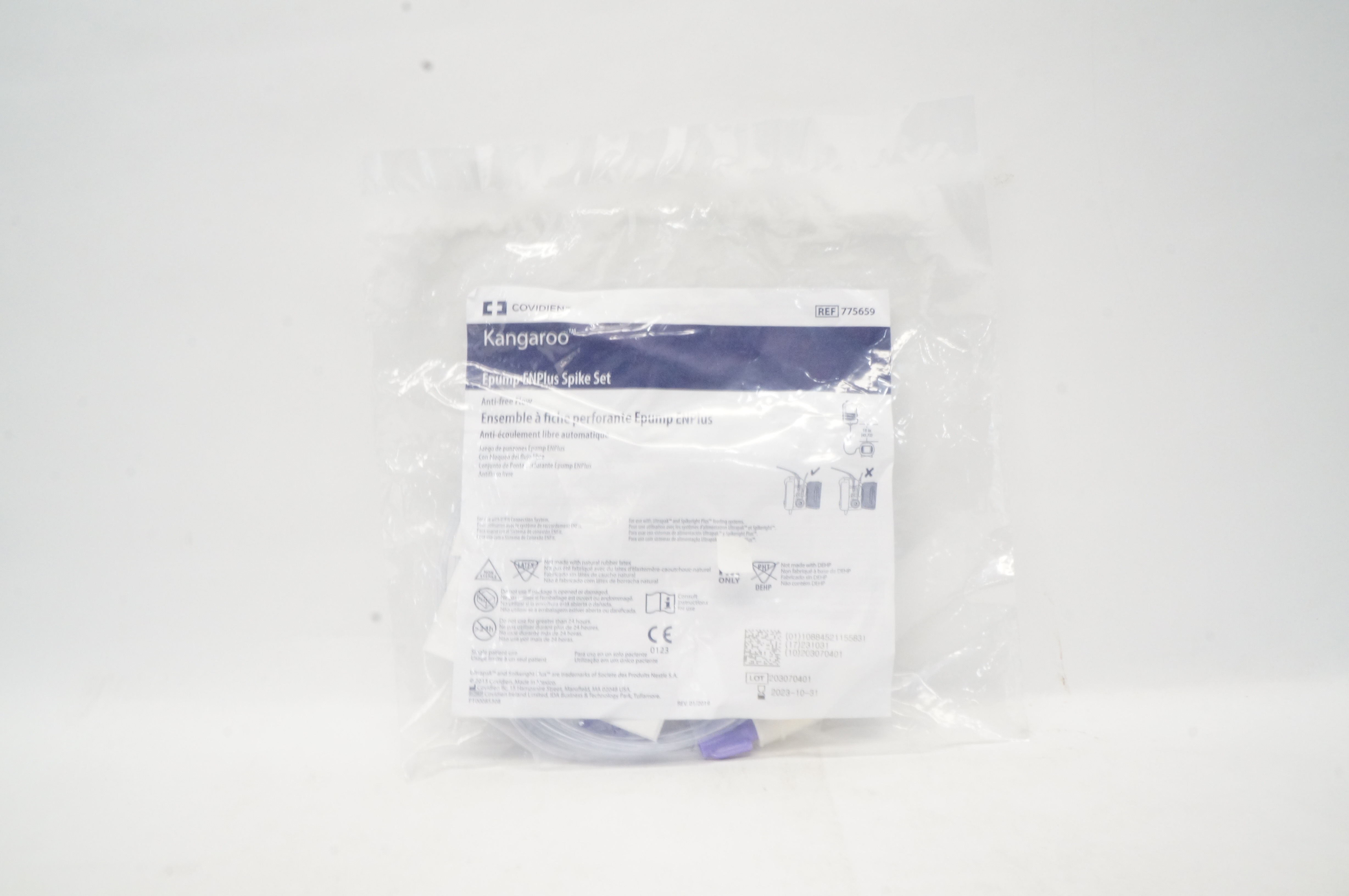 Covidien 775659 Kangaroo Epump ENPlus Spike Set Anti-Free Flow (x)