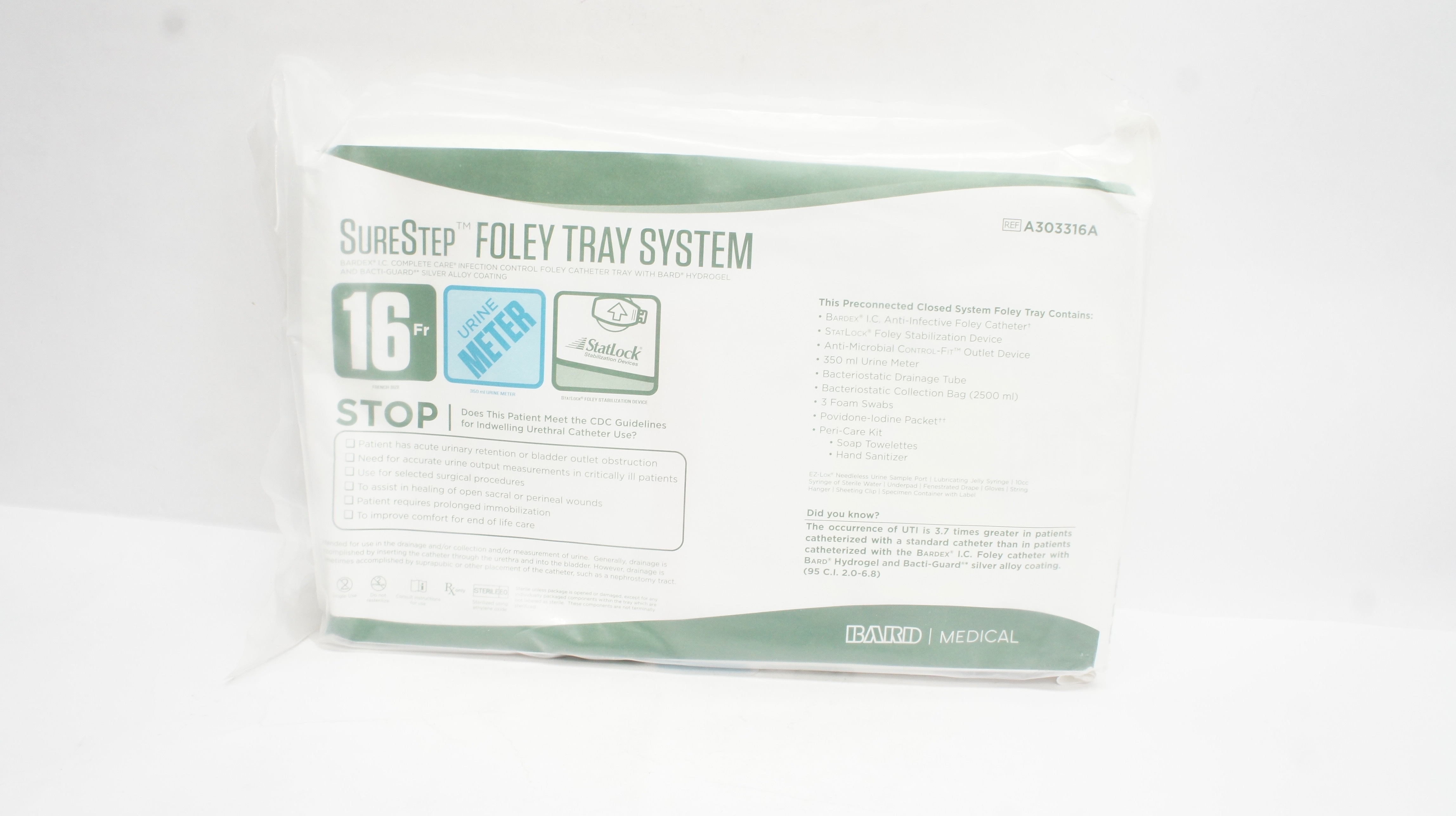 Bard A303316A SureStep Complete Care Infection Control Foley Cath. Tray 16Fr (x)