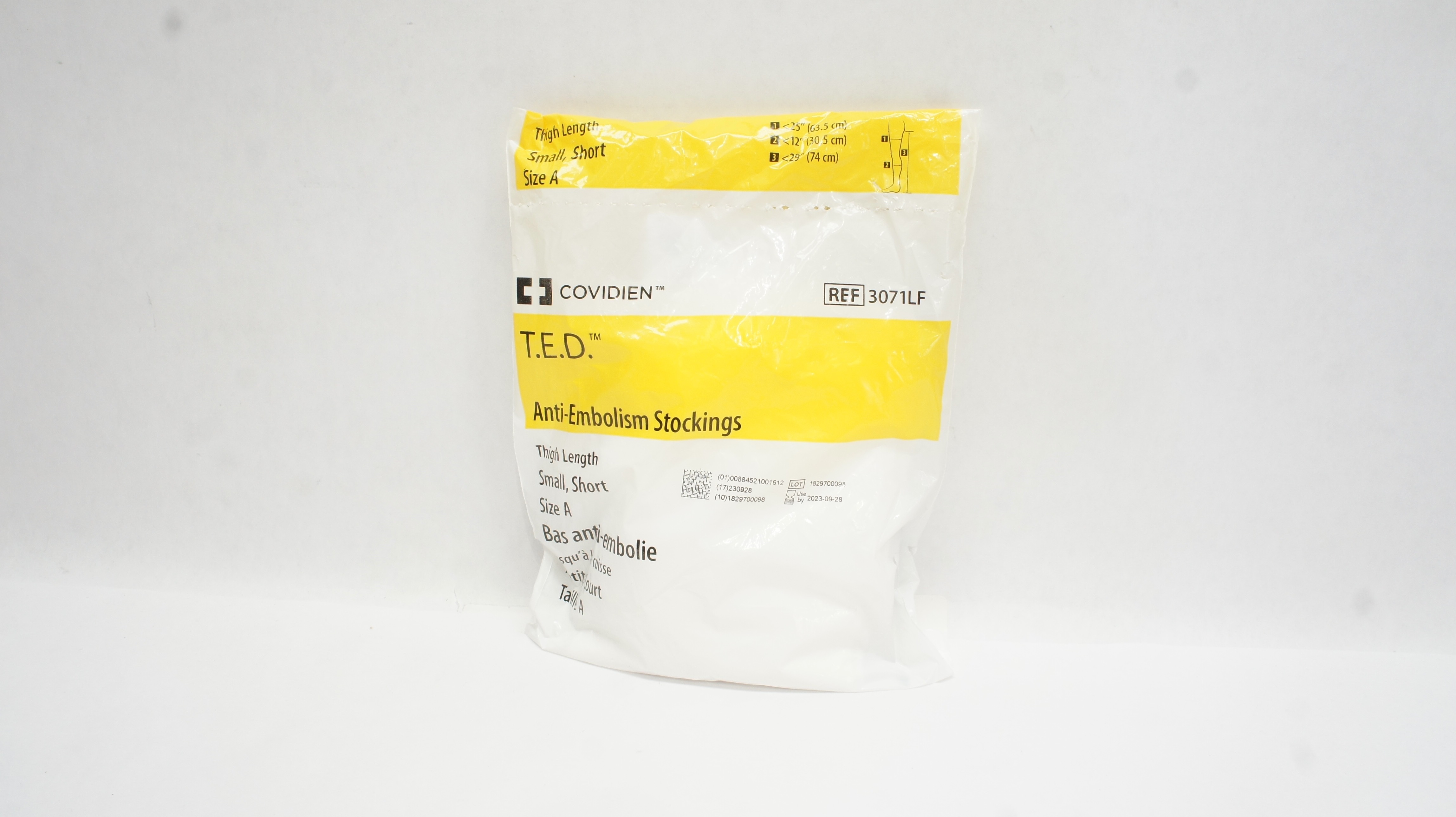 Covidien 3071LF T.E.D. Anti-Embolism Stockings Thigh Length Small Short SizeA(x)