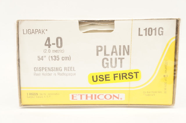 Ethicon L101G 4-0 Plain Gut 54" (135 cm) Ligapak, Suture  - Box of 12 (x)