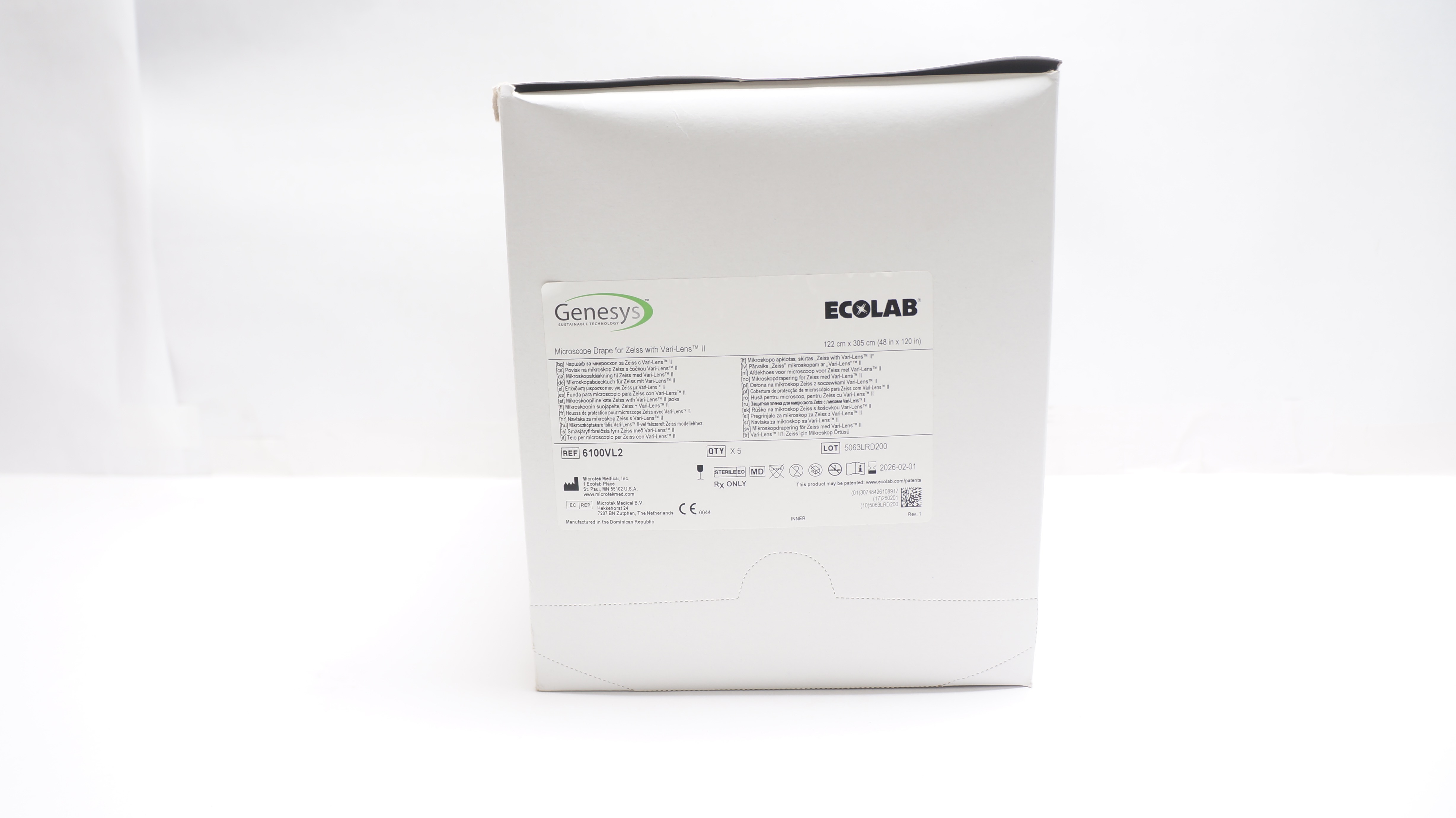 Microtek 6100VL2 Genesys Ecolab Microscope Drape 48inch x 120 inch - Box of 4