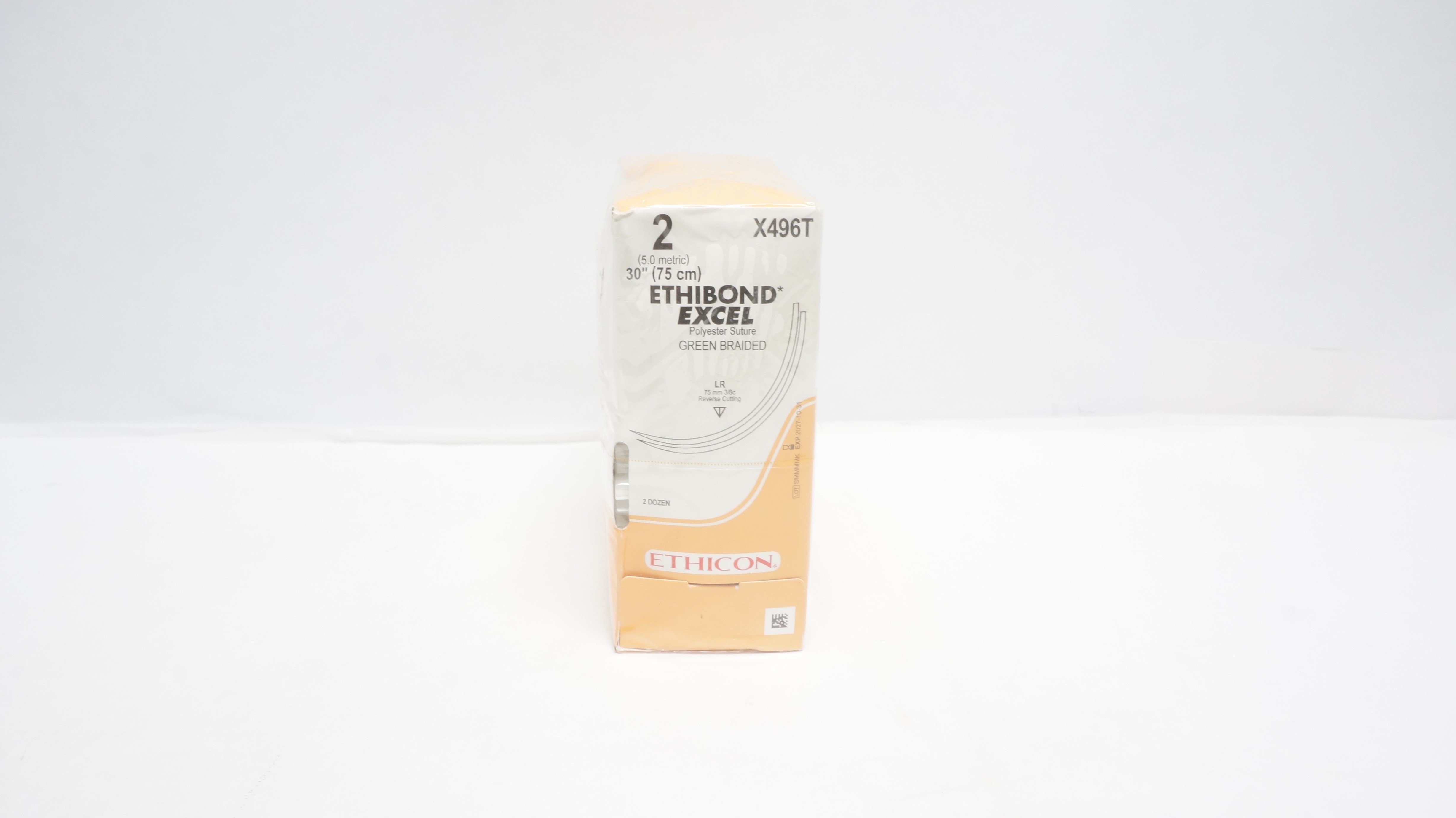 Ethicon X496T 2 Ethibond Excel Polyester Stre. LR 75mm 3/8c,30In - Box of 24