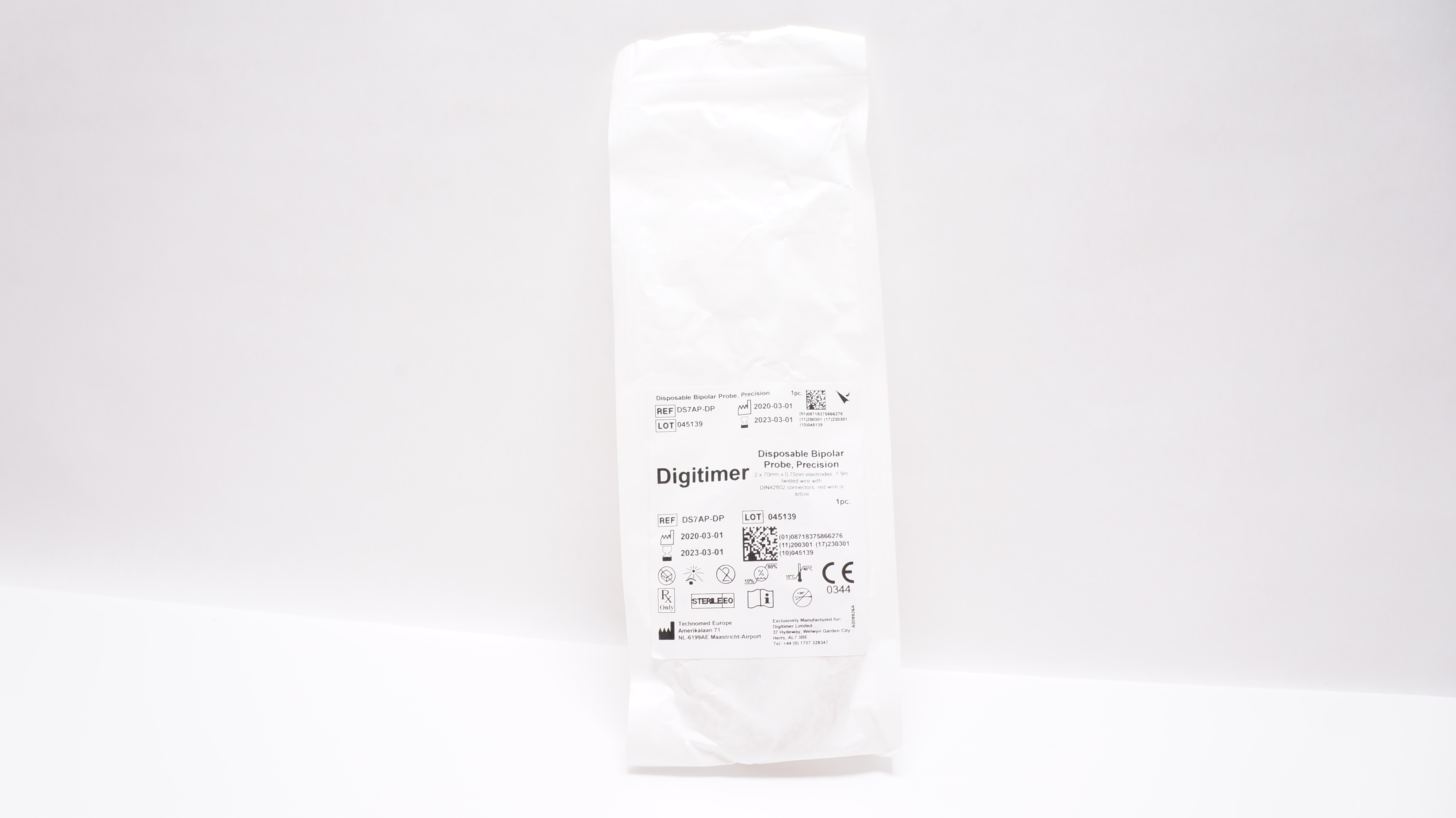 Technomed DS7AP-DP Digitimer Disposable Bipolar Probe, 2 x 70mm x 0.75mm (x)