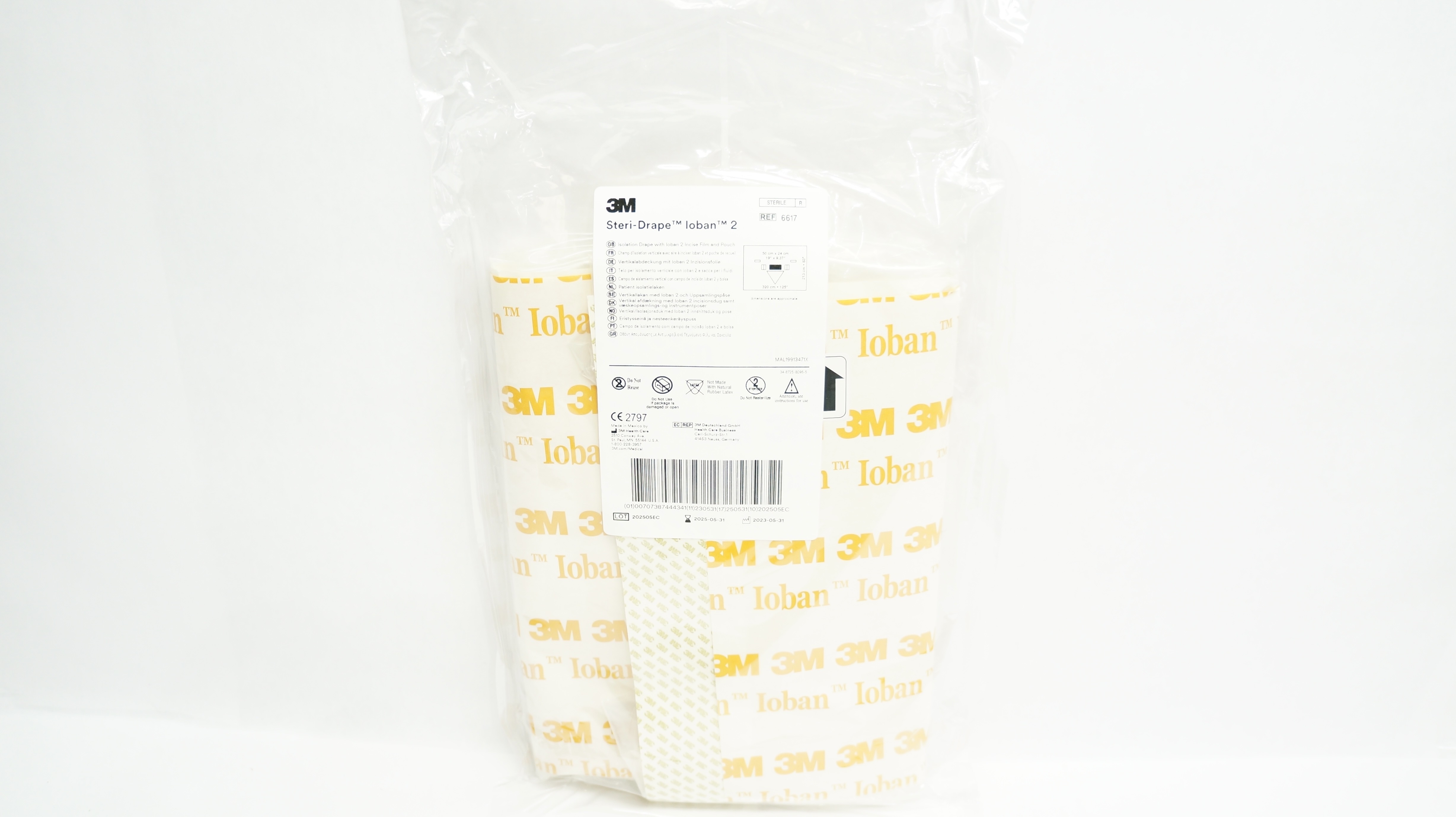 3M 6617 Steri-Drape Isolation Drape w/Loban 2 Incise Film&Pouch 19 x 9.37inch