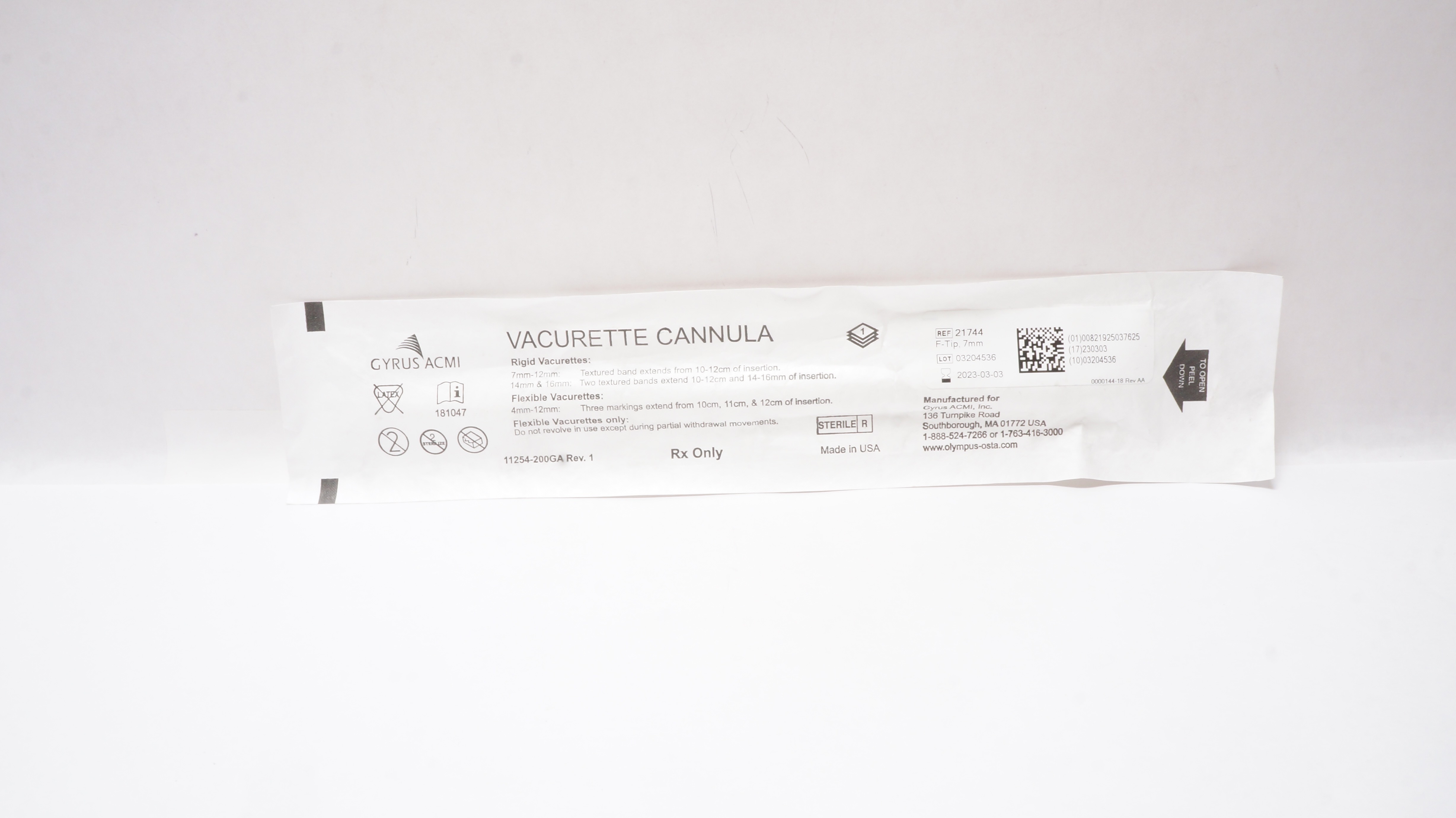 Gyrus ACMI 21744 Vacurette Cannula F-Tip 7mm (x)