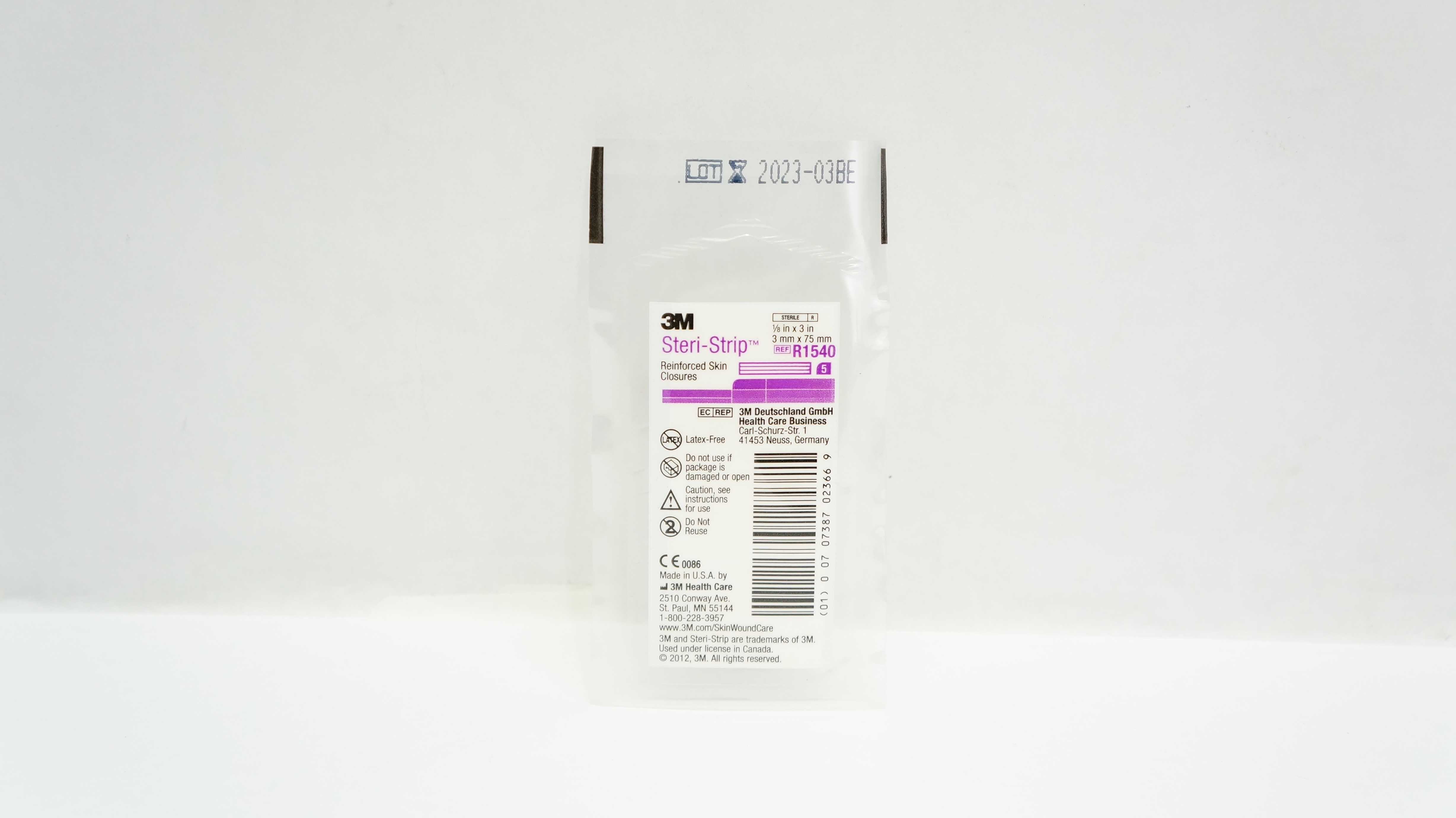 3M R1540 Steri-Strip Reinforced Skin Closures 1/8inch x 3inch (x) - Pack of 5