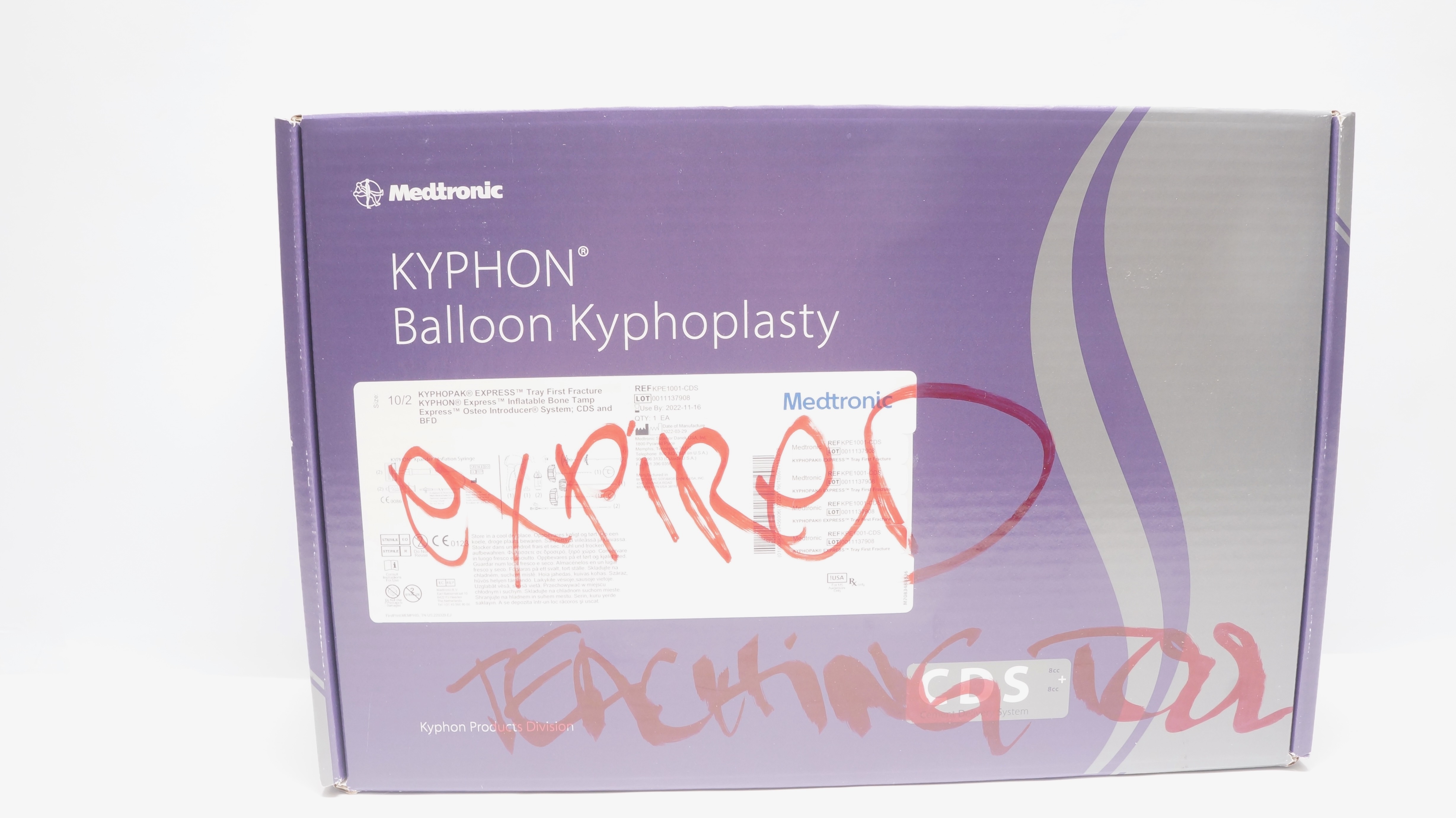 Medtronic KPE1001-CDS Kyphopak Balloon Kyphoplasty Tray First Fracture, 10/2 (x)