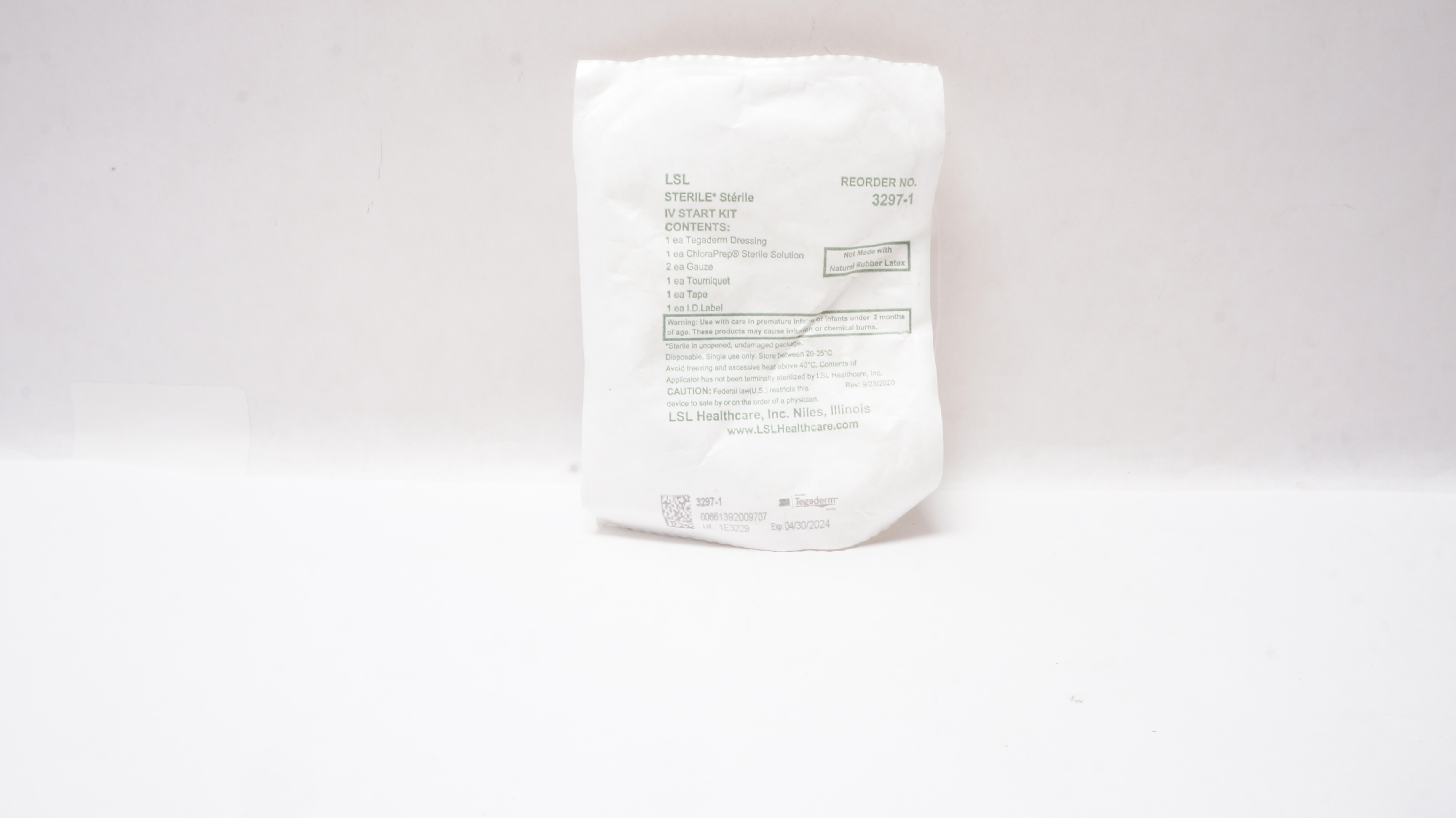 LSL Healthcare 3297-1 3M Tegaderm Sterile IV Start Kit