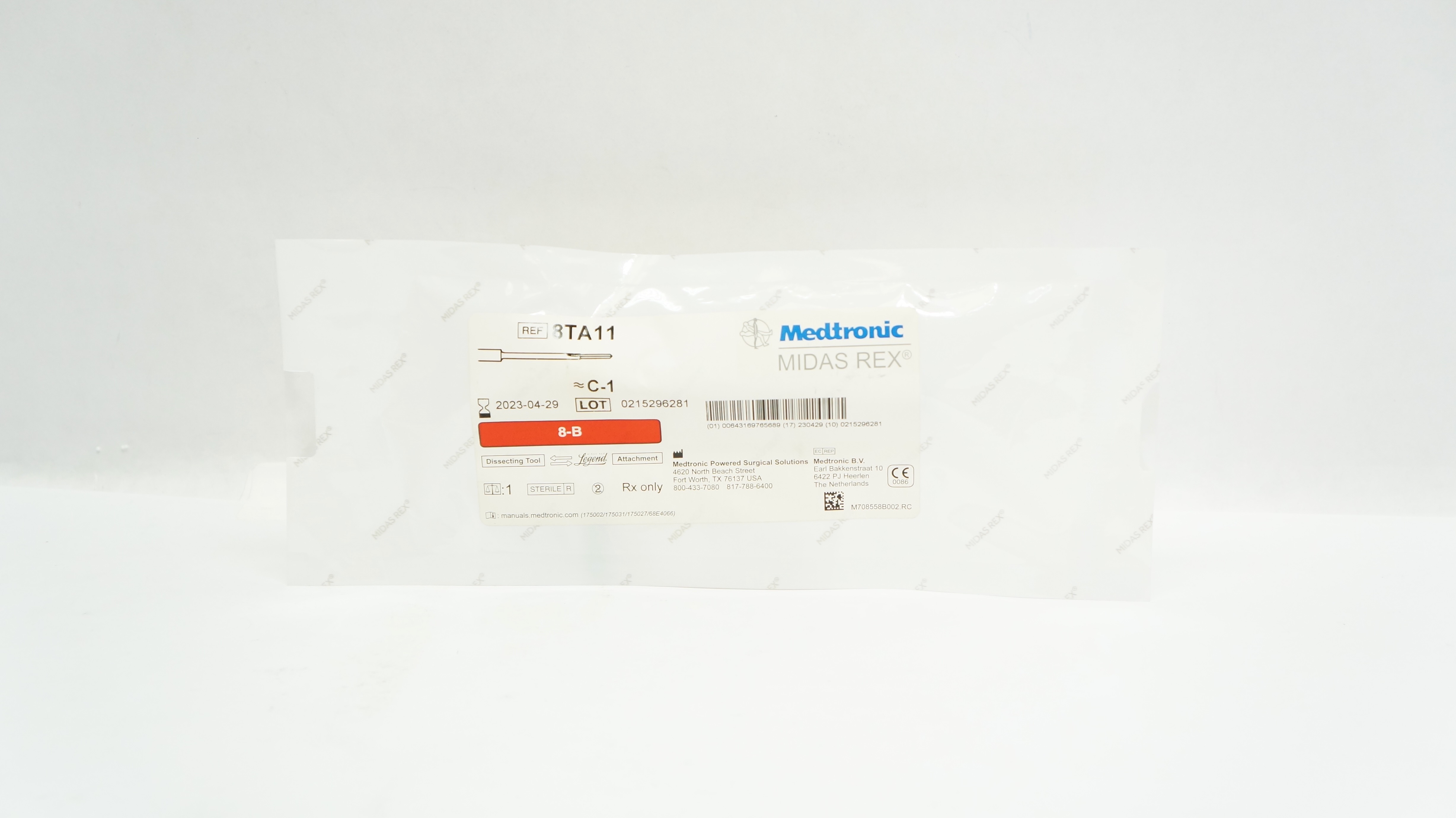 Medtronic 8TA11 Midas Rex C-1 Dissecting Tool 8-B (x)