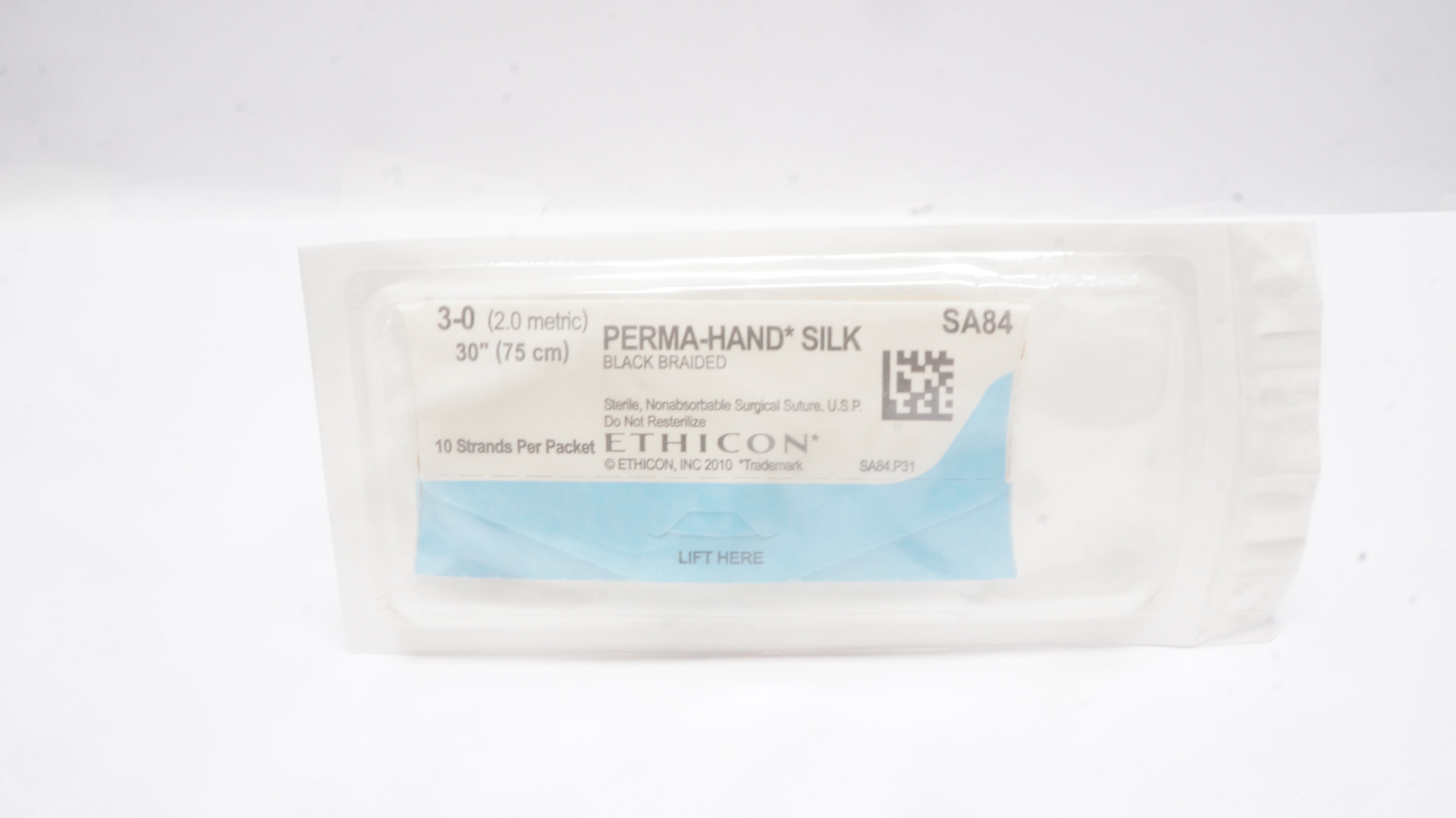Ethicon SA84 3-0 Perma-Hand Silk Black Braided Surgical Stre 30 inch (x)