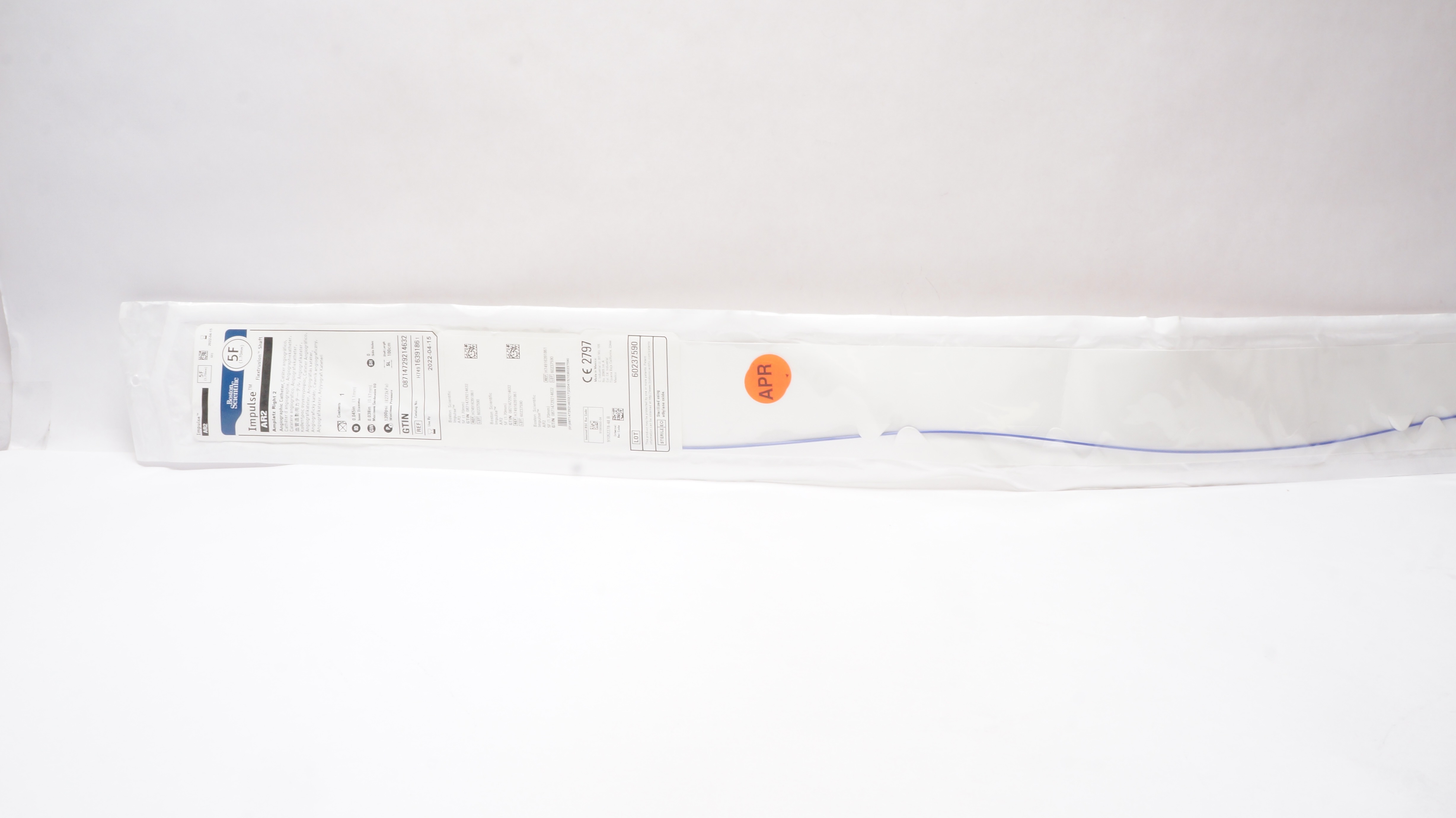 Boston Scientific 1639186 Impulse Amplatz Right 2 Angiographic Cath 5F x100cm(x)
