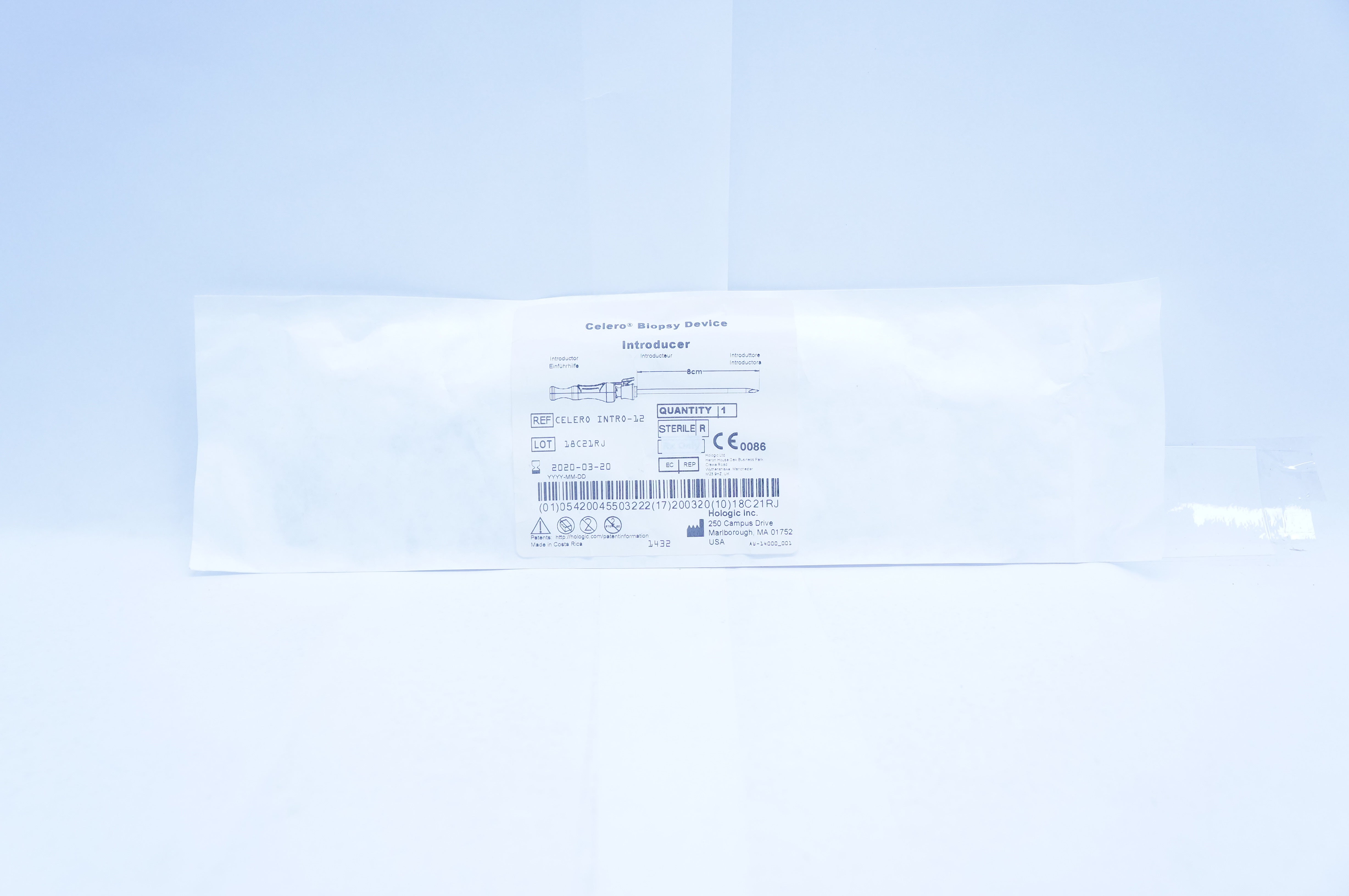 Hologic CELERO INTRO-12 Celero Biopsy Device Introducer 8cm (x)