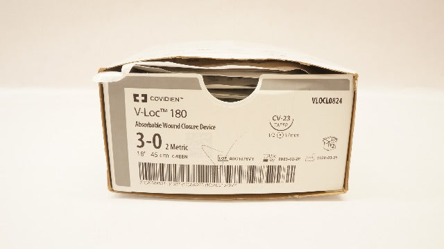 Covidien VLOCL0824 V-Loc 180 3-0 18inch, CV-23.1/2 Taper 17mm (x) - Box of 12