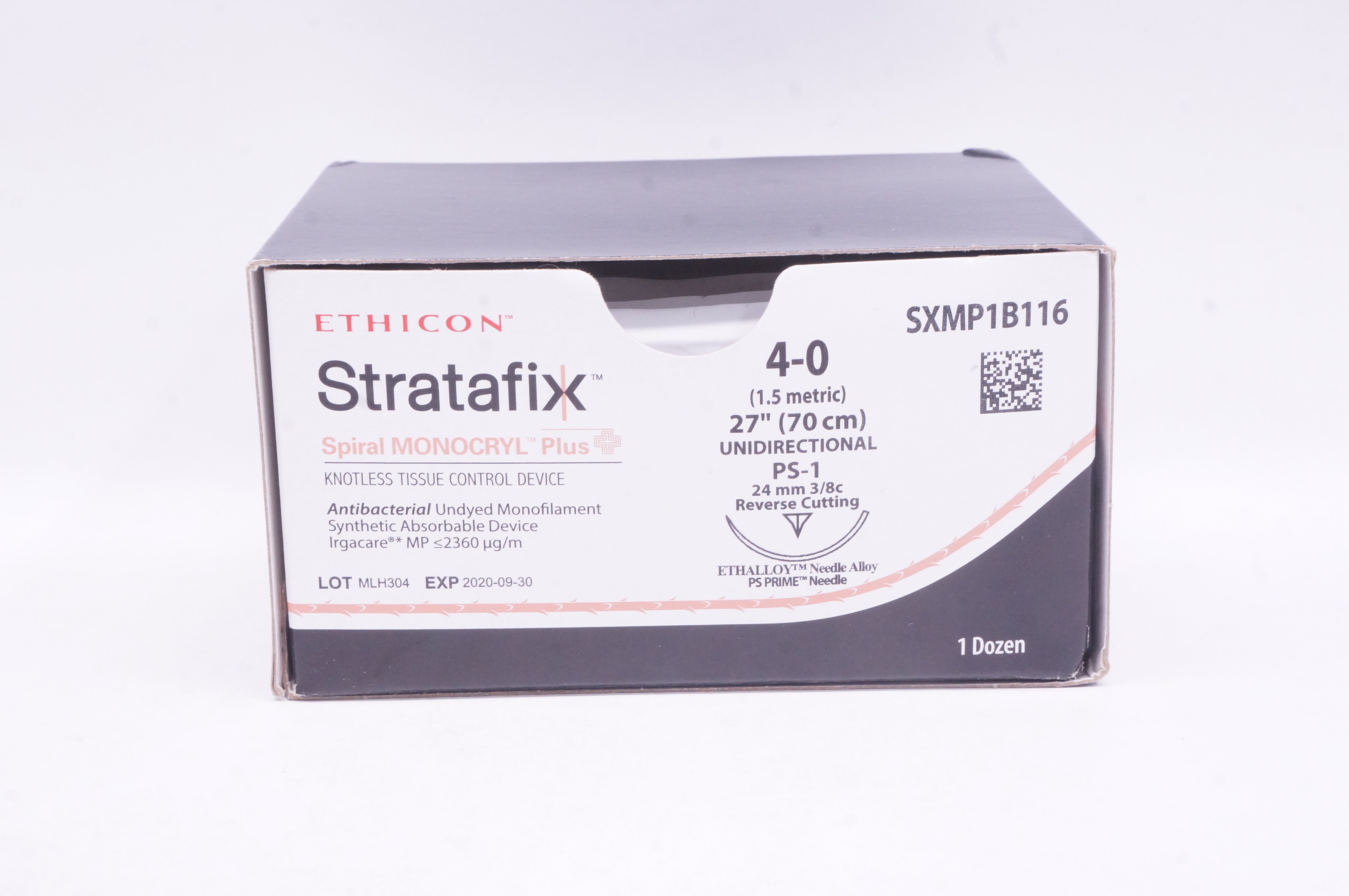 Ethicon SXMP1B116 4-0 STRATAFIX Monocryl Plus PS-1 24mm 3/8c, 27in (x)-Box of 12