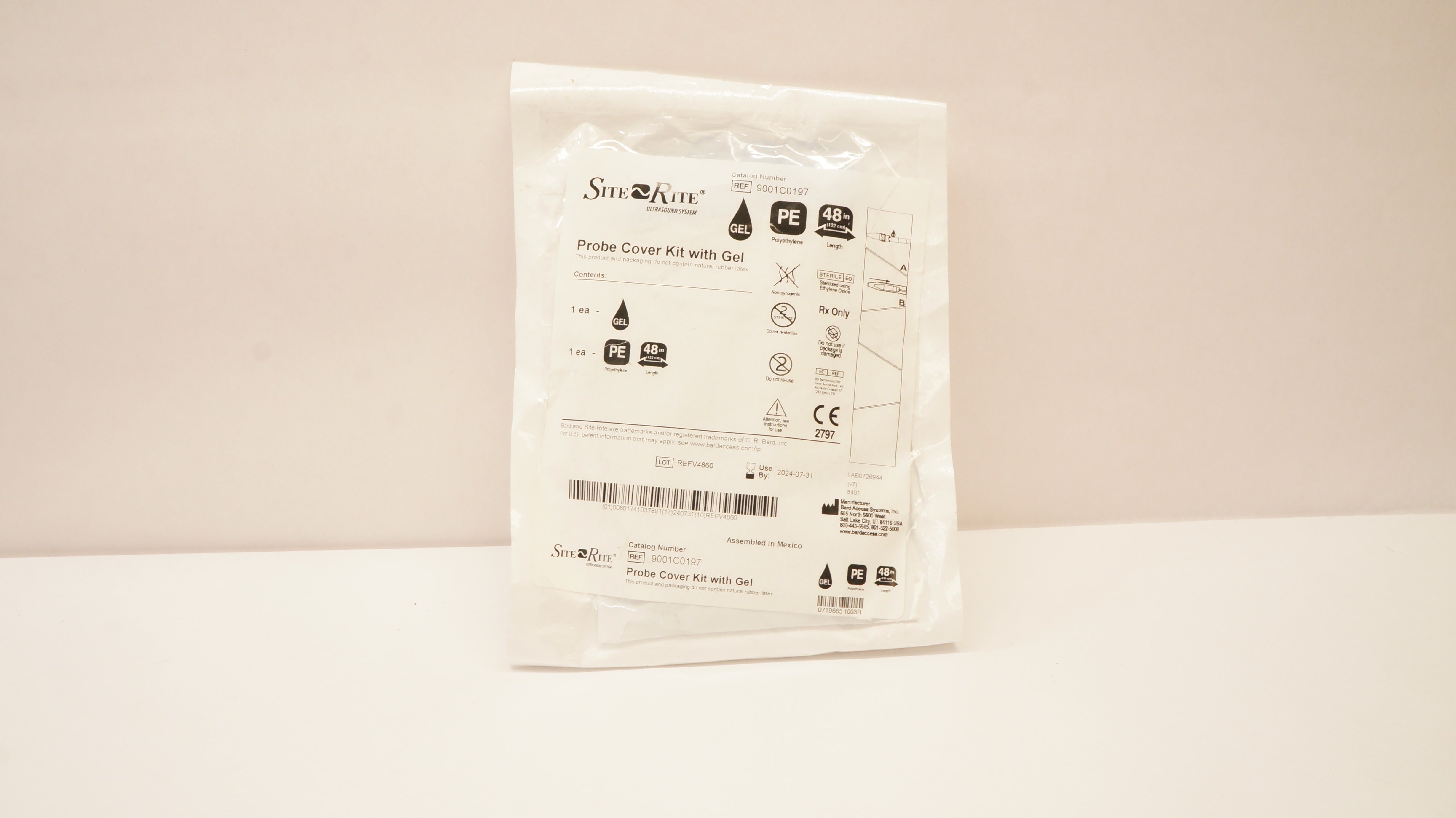 Bard 9001C0197 Site-Rite Probe Cover Kit with Gel 48inch Length