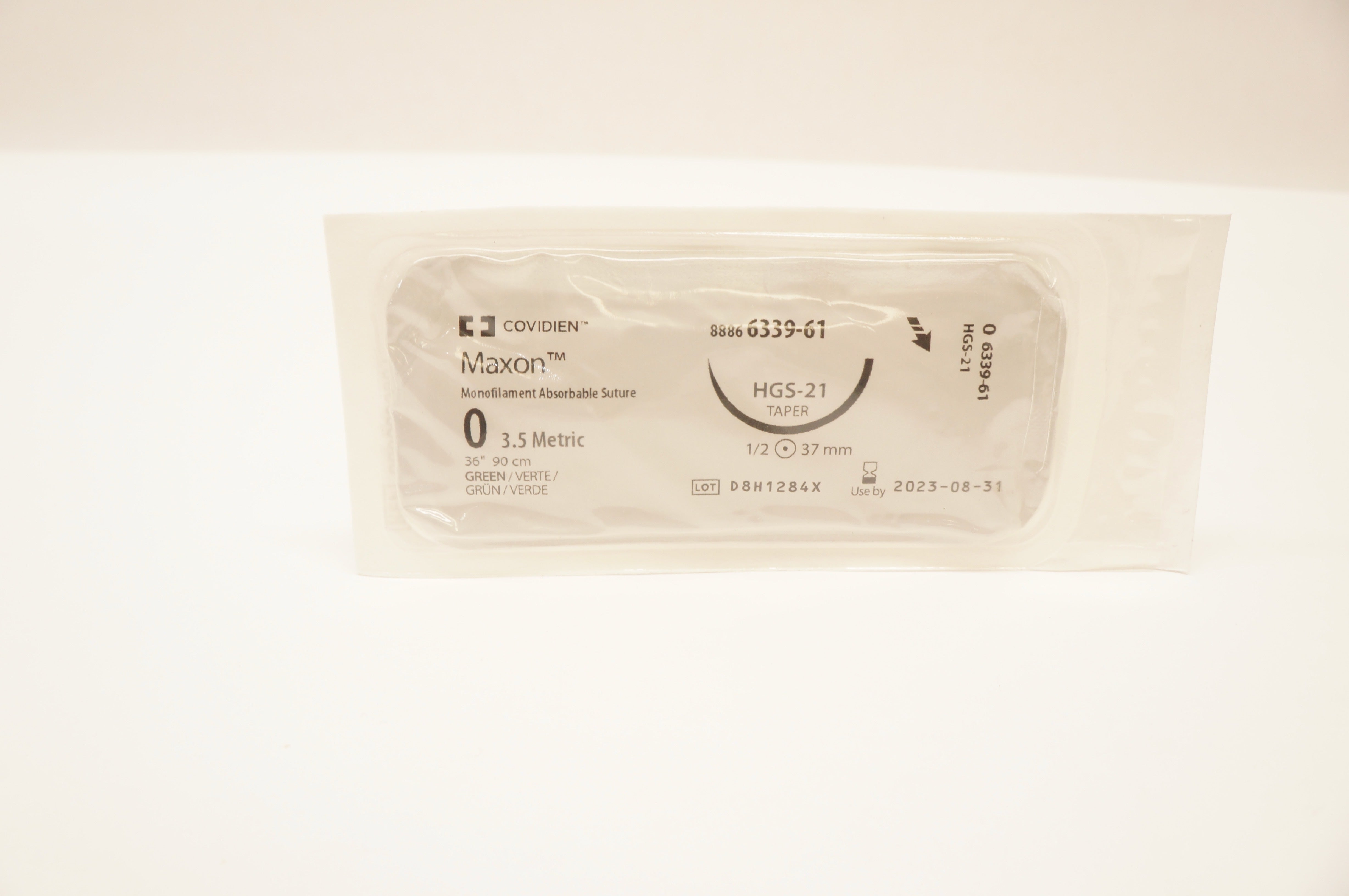 Covidien 6339-61 0 Maxon Monofilament Stre HGS-21 37mm 1/2 Taper, 36inch