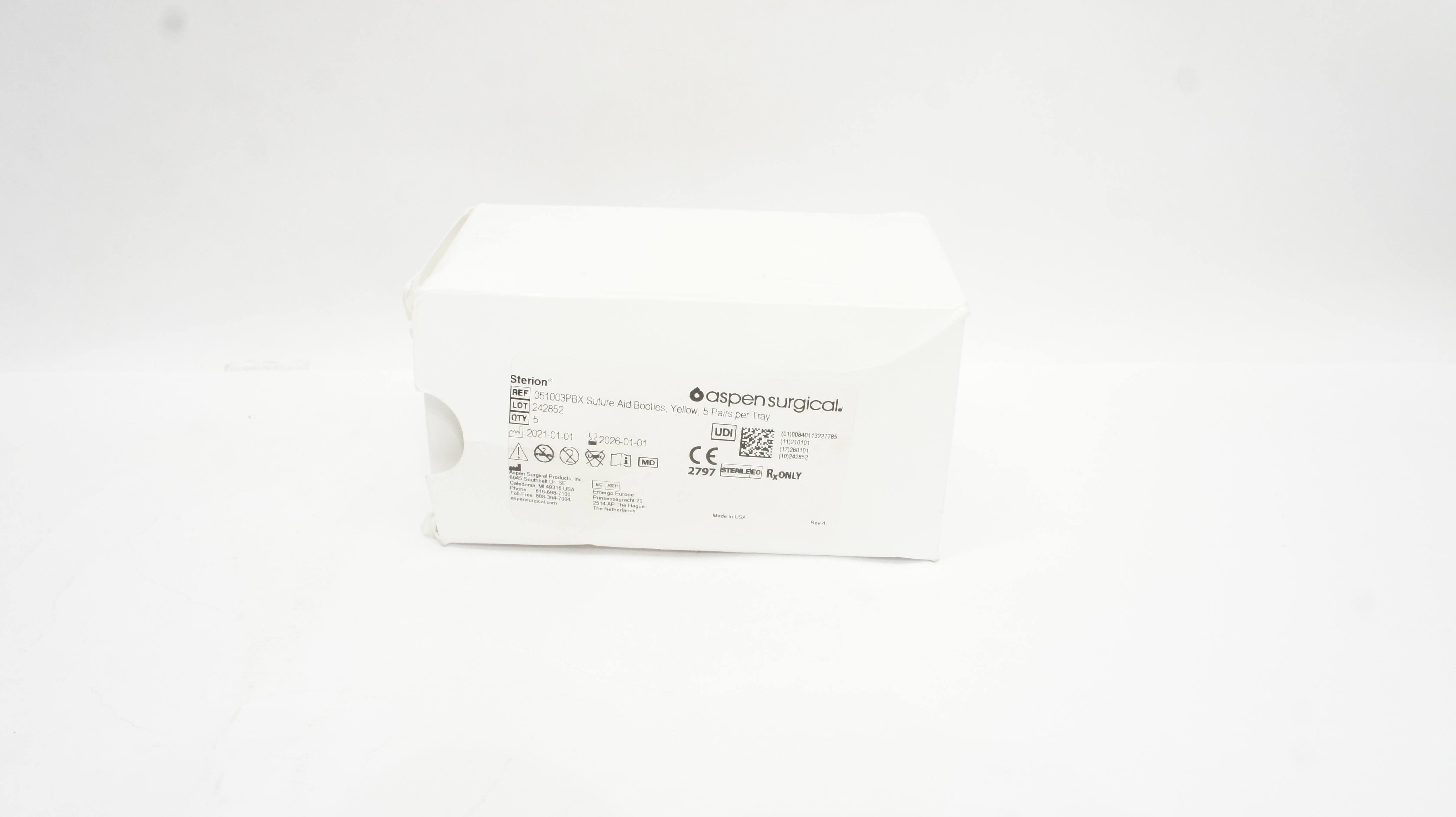 Aspen Surgical 051003PBX Sterion Stre Aid Booties, Yellow - Pack of 5