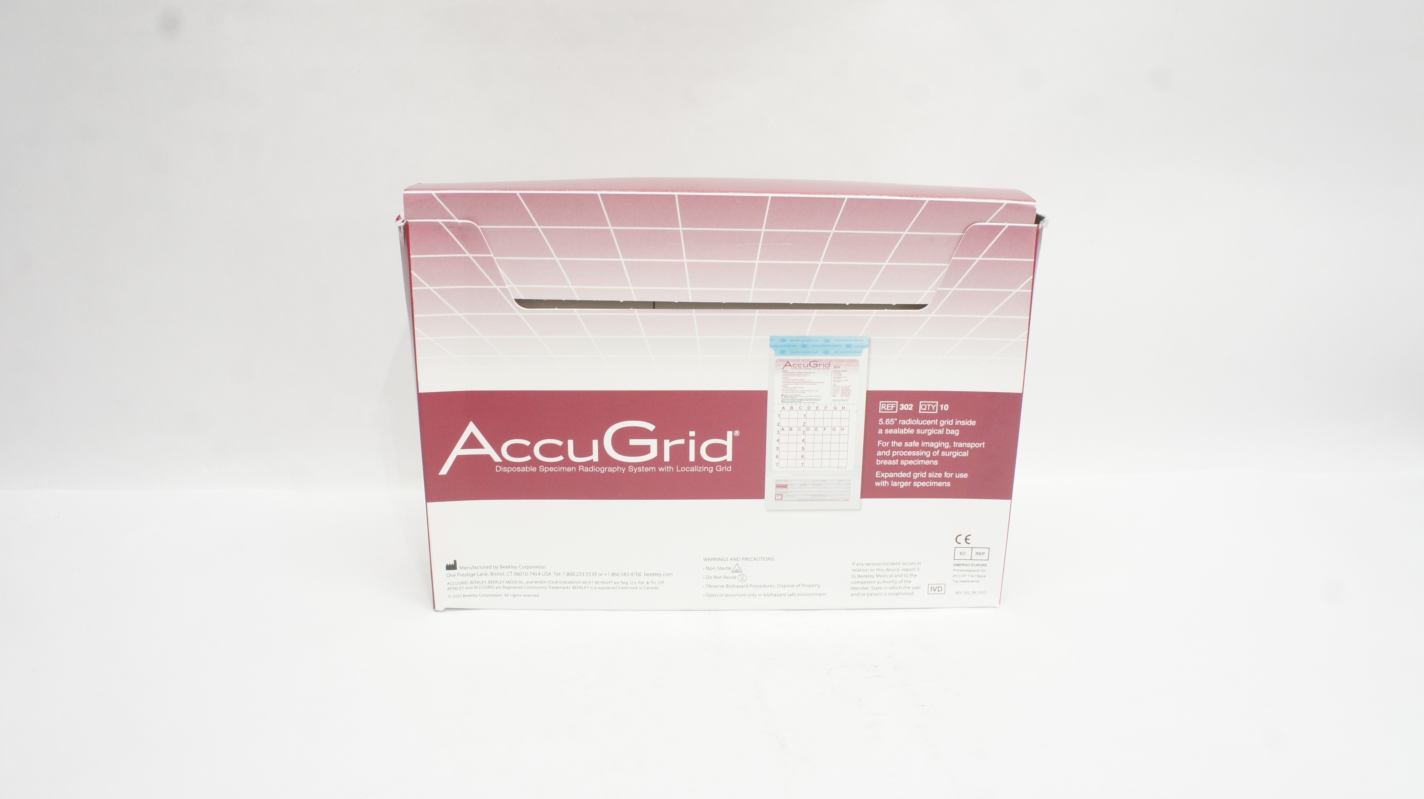 Beekley 302 AccuGrid Specimen Radiography System w/Localizing Grid - Box of 9