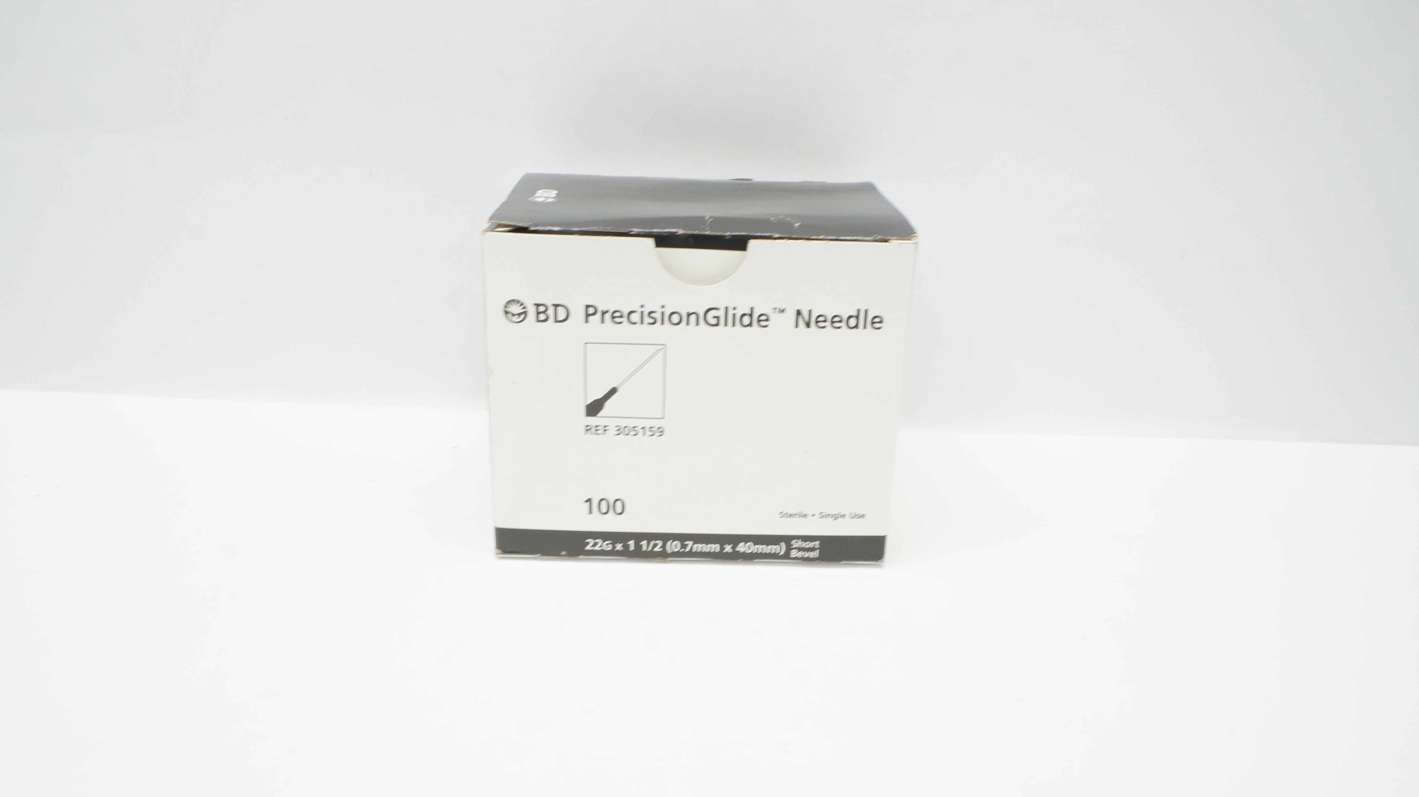 BD 305159 PrecisionGlide Ndle. 22G x 1-1/2 Short Bevel - Box of 95