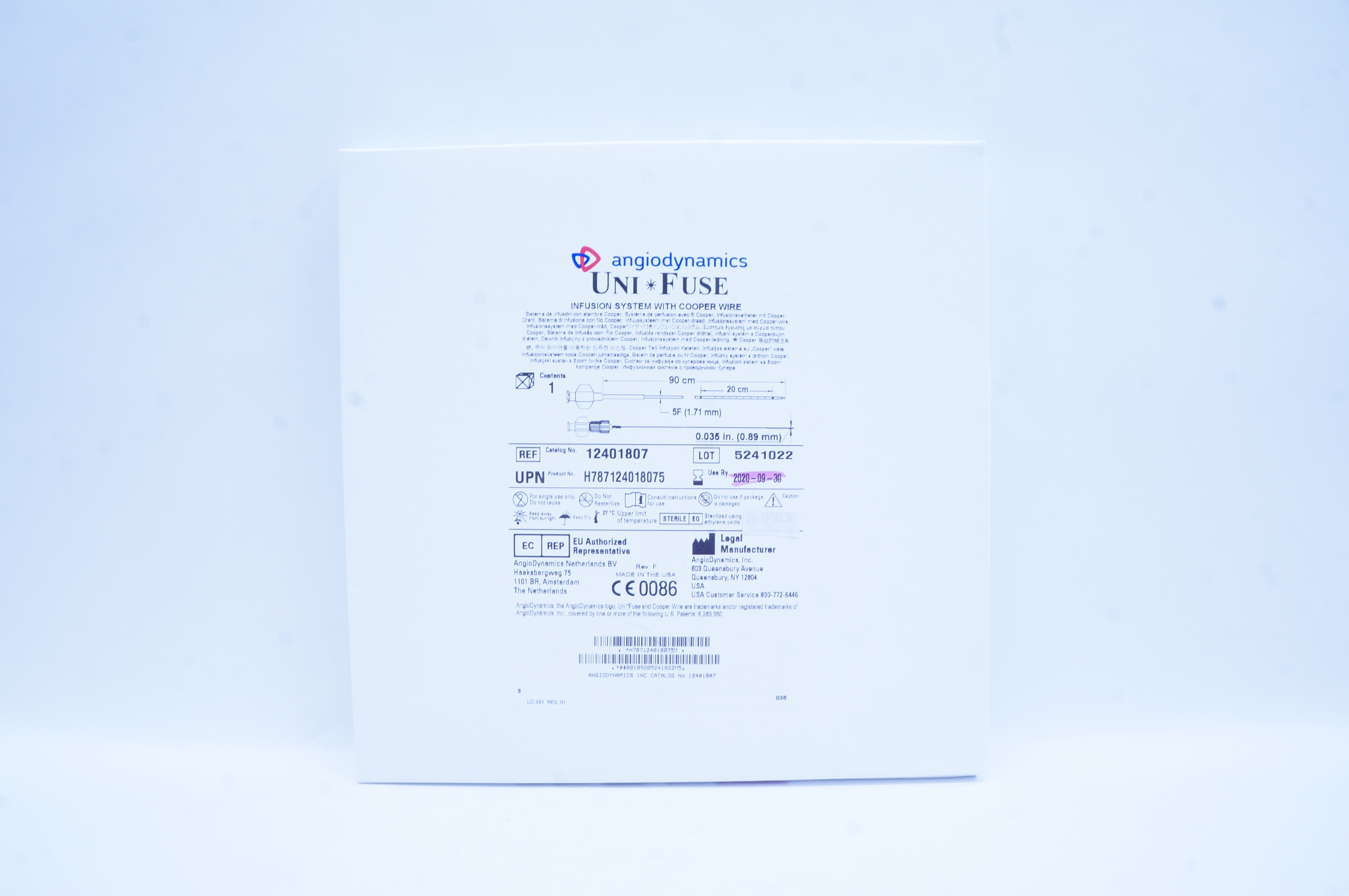 Angiodynamics 12401807 UniFuse Infusion System 5F x 90cm x 20cm (x)