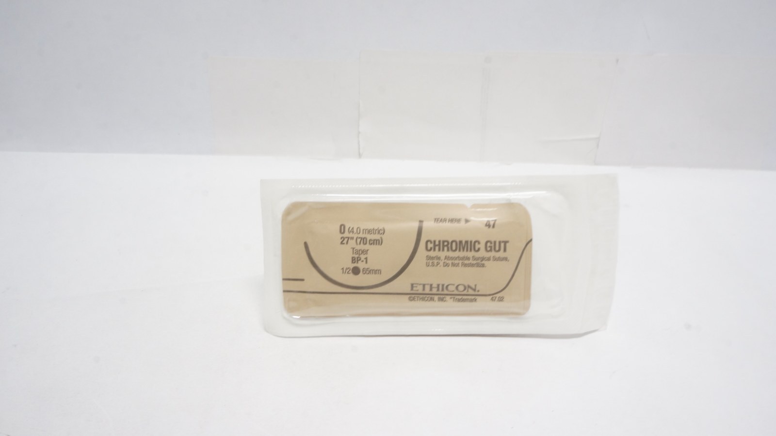 ETHICON 47 CHROMIC GUT Suture 0 27" Taper BP-1