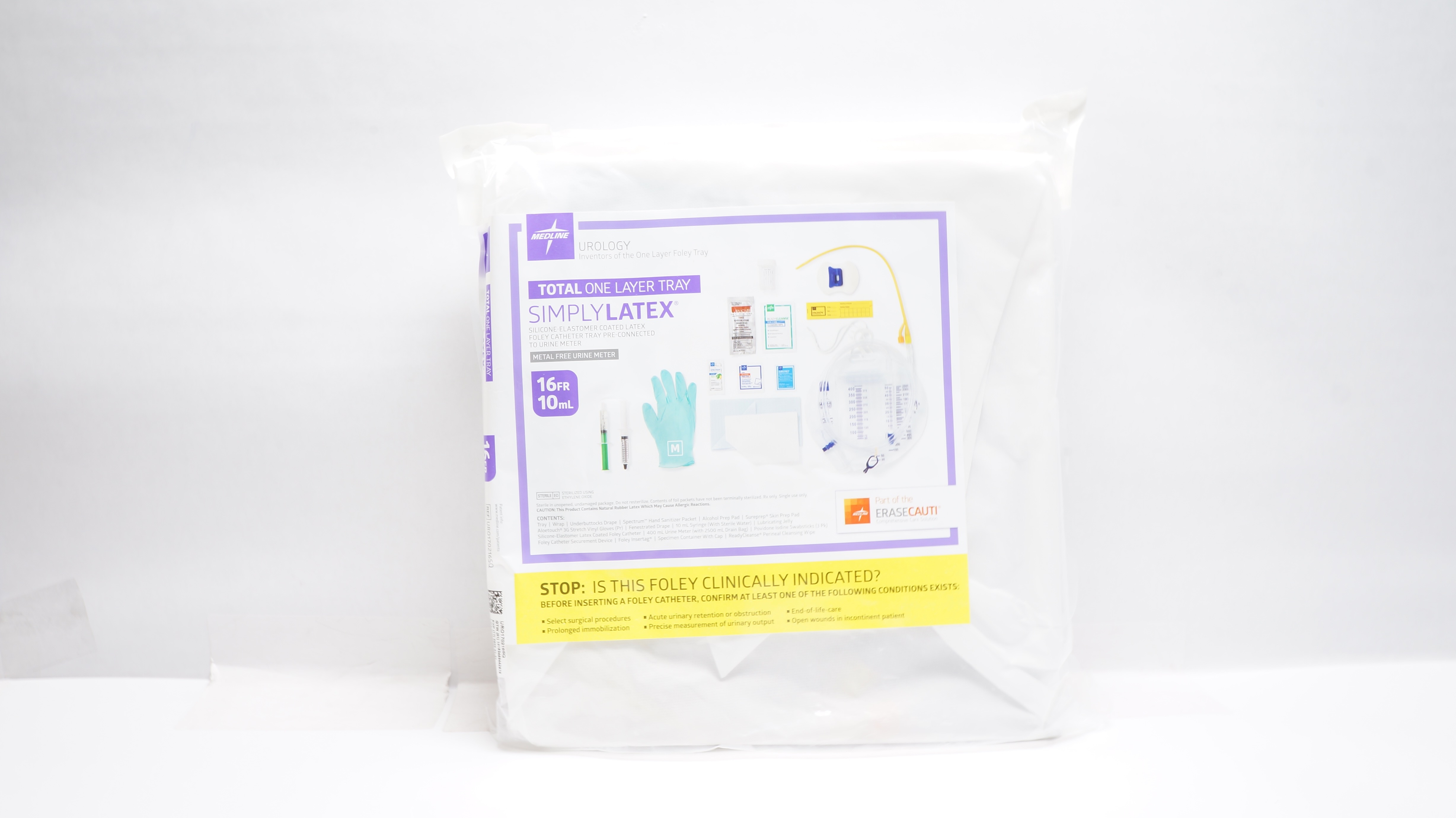 Medine URO170216SQ Total One Layer Tray SimplyLatex Medium,16Fr x 10ml
