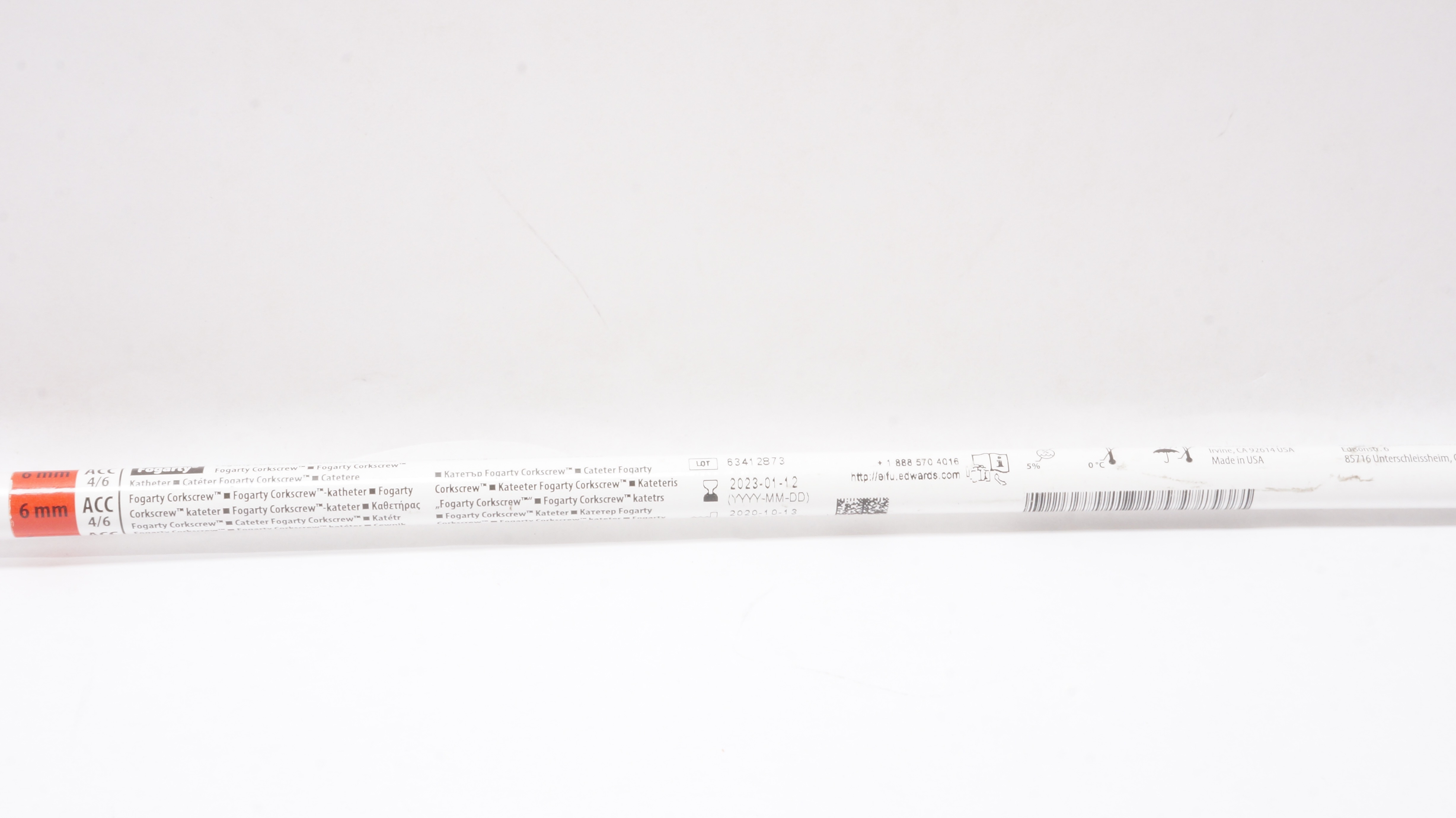 Edwards Lifesciences 140806 Fogarty Corkscrew Cath. 4F x 80cm x 6mm (x)