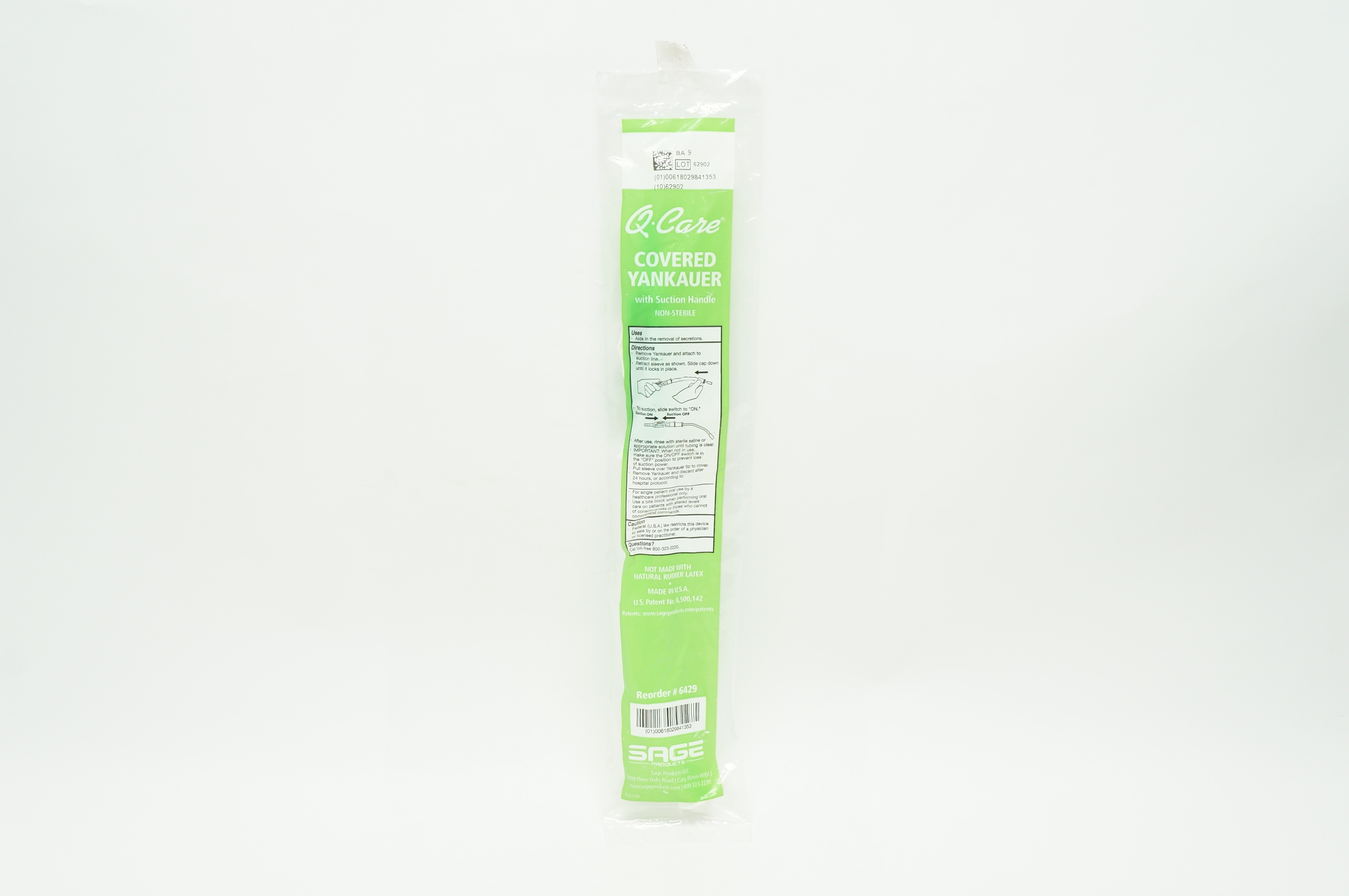 Q.Care 6429 SAGE Covered Yankauer with Suction Handle
