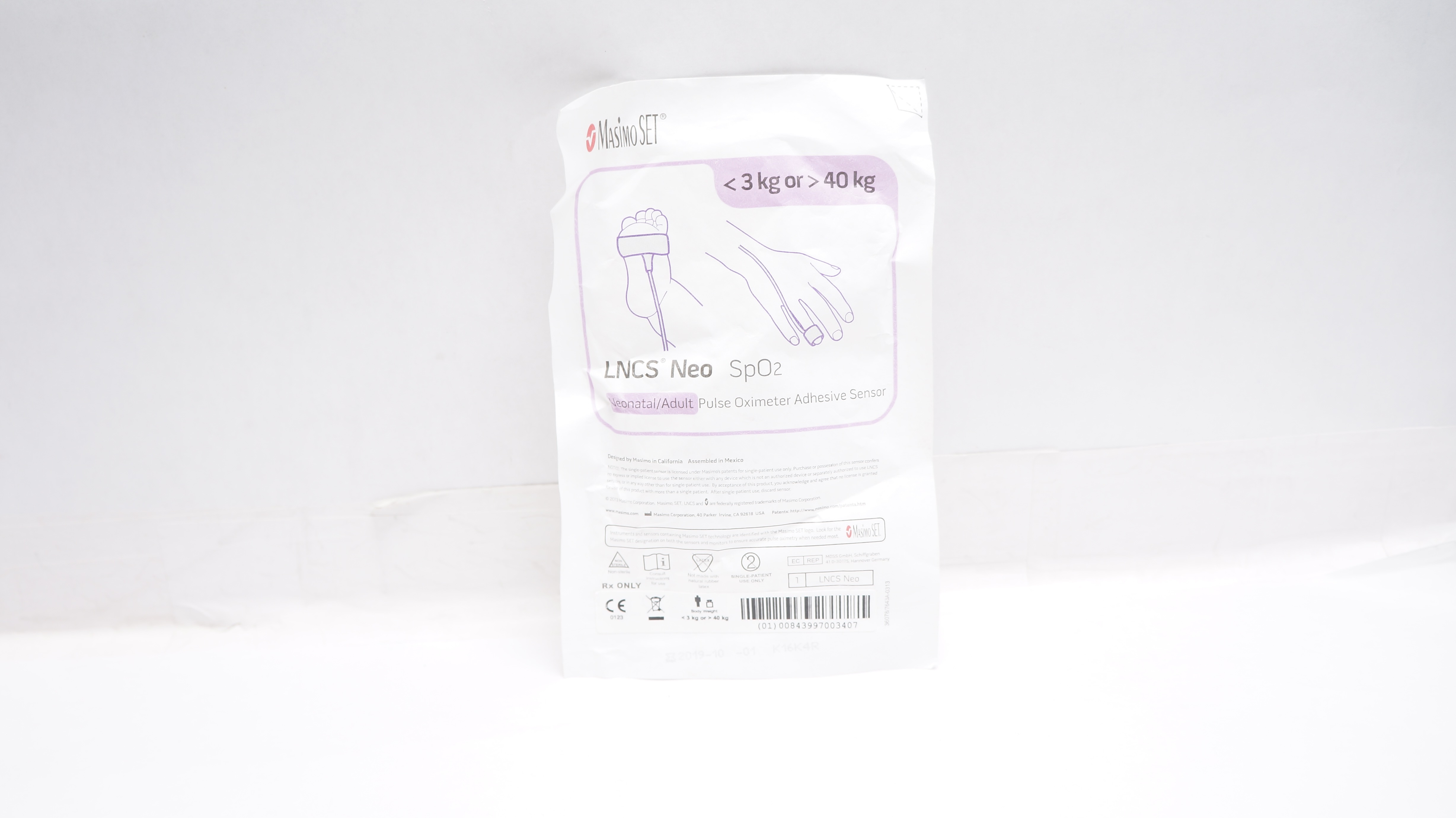 MasimoSet Neonatal/Adult Pulse Oximeter Adhesive Sensor < 3kg or > 40kg (x)
