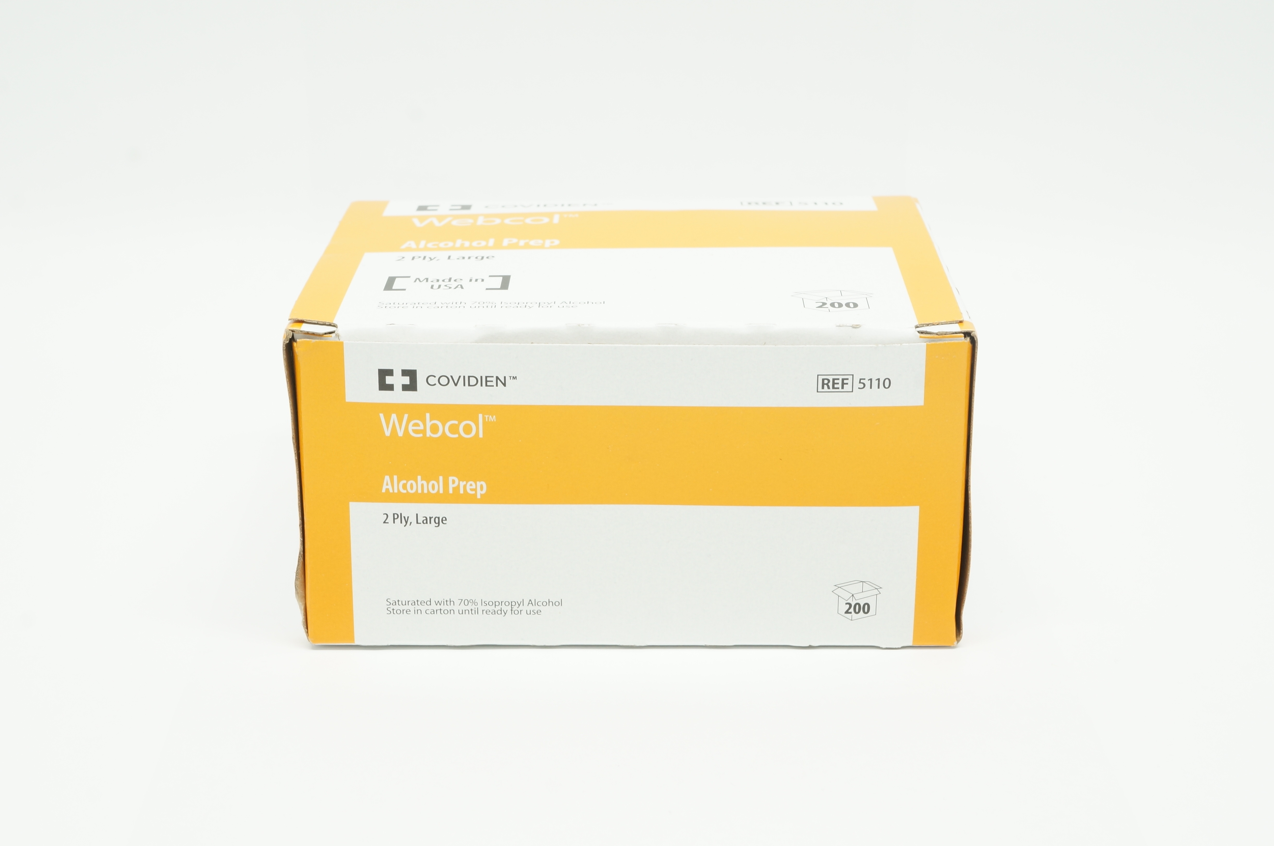 Covidien 5110 Webcol Alcohol Prep 2Ply Large ~ Box of 200