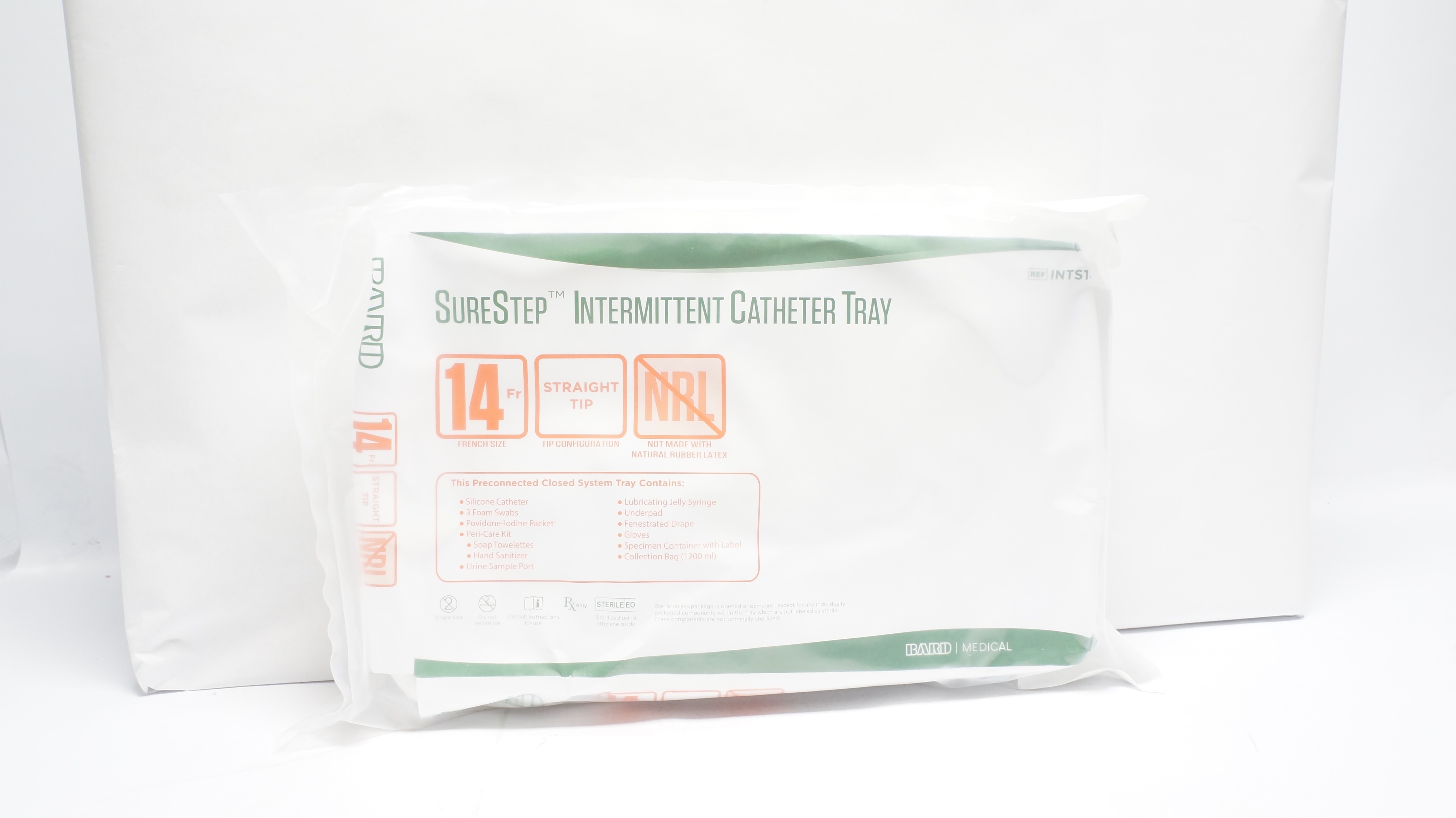Bard INTS14 Surestep Intermittent Cath. Tray 14Fr Straight Tip