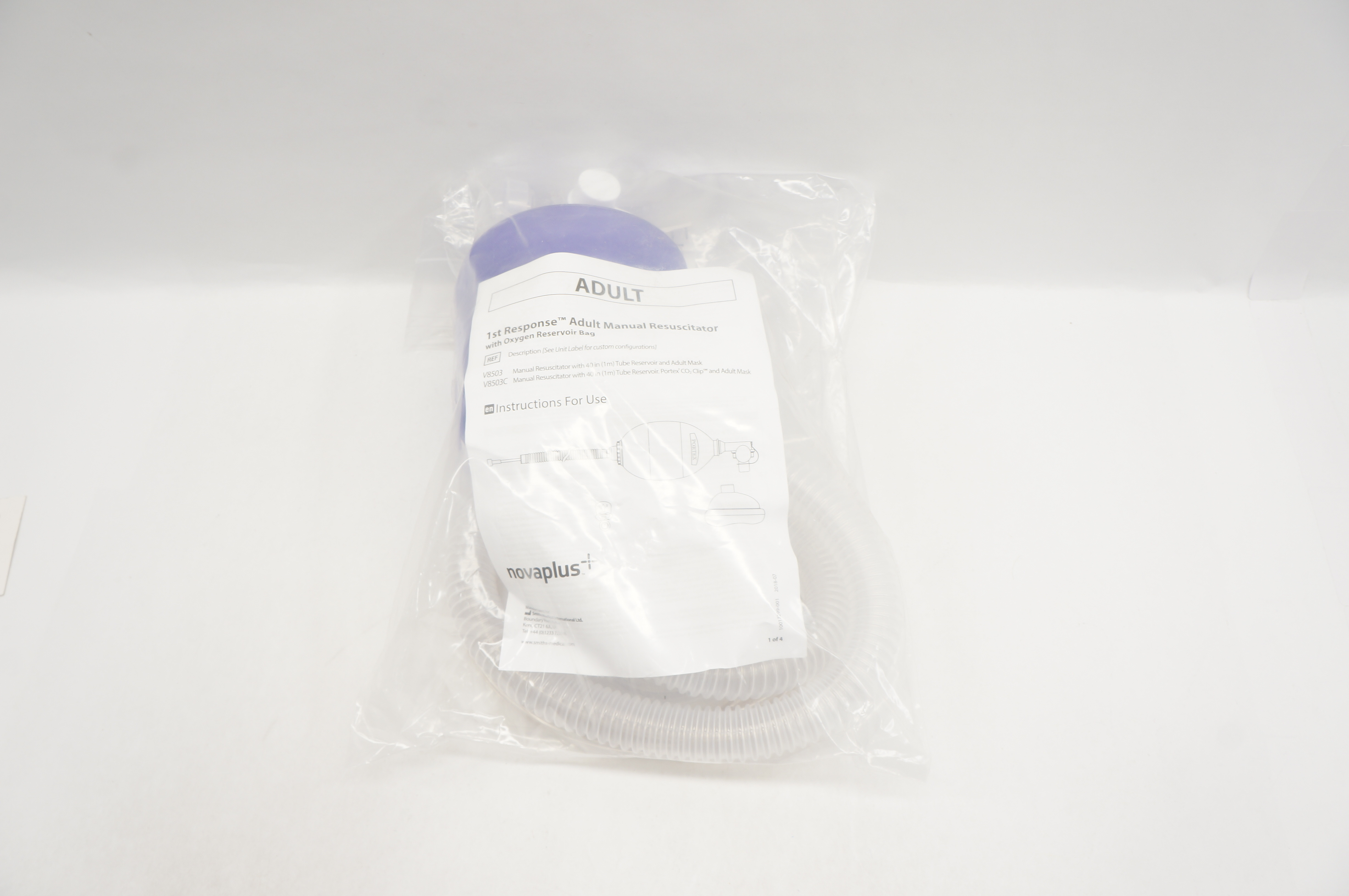 Smiths Medical V8503 Novaplus 1st Response Adult Manual Resuscitator
