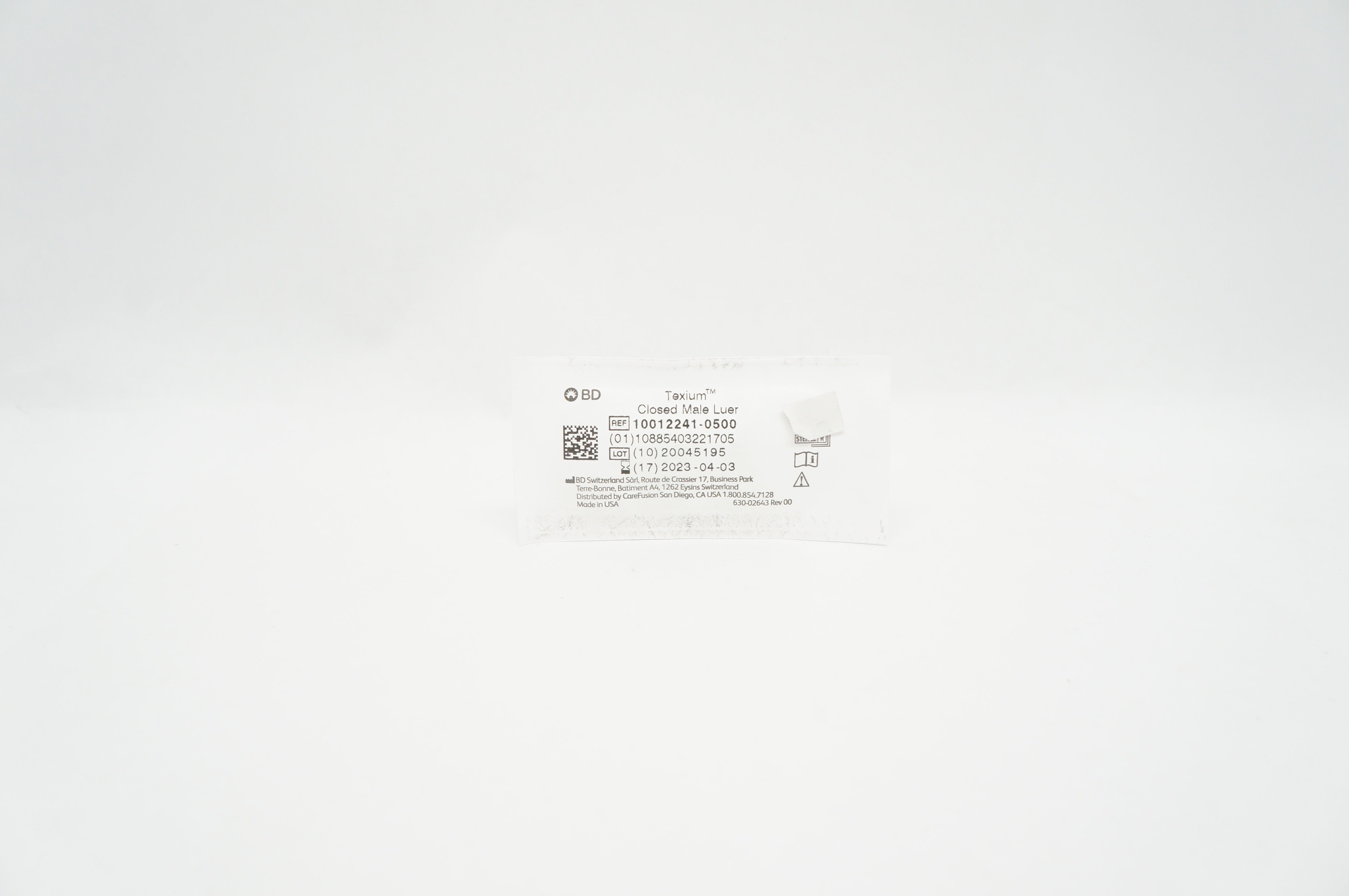 BD 10012241-0500 Texium Closed Male Luer with Female Cap 0.12ml - Box of 31