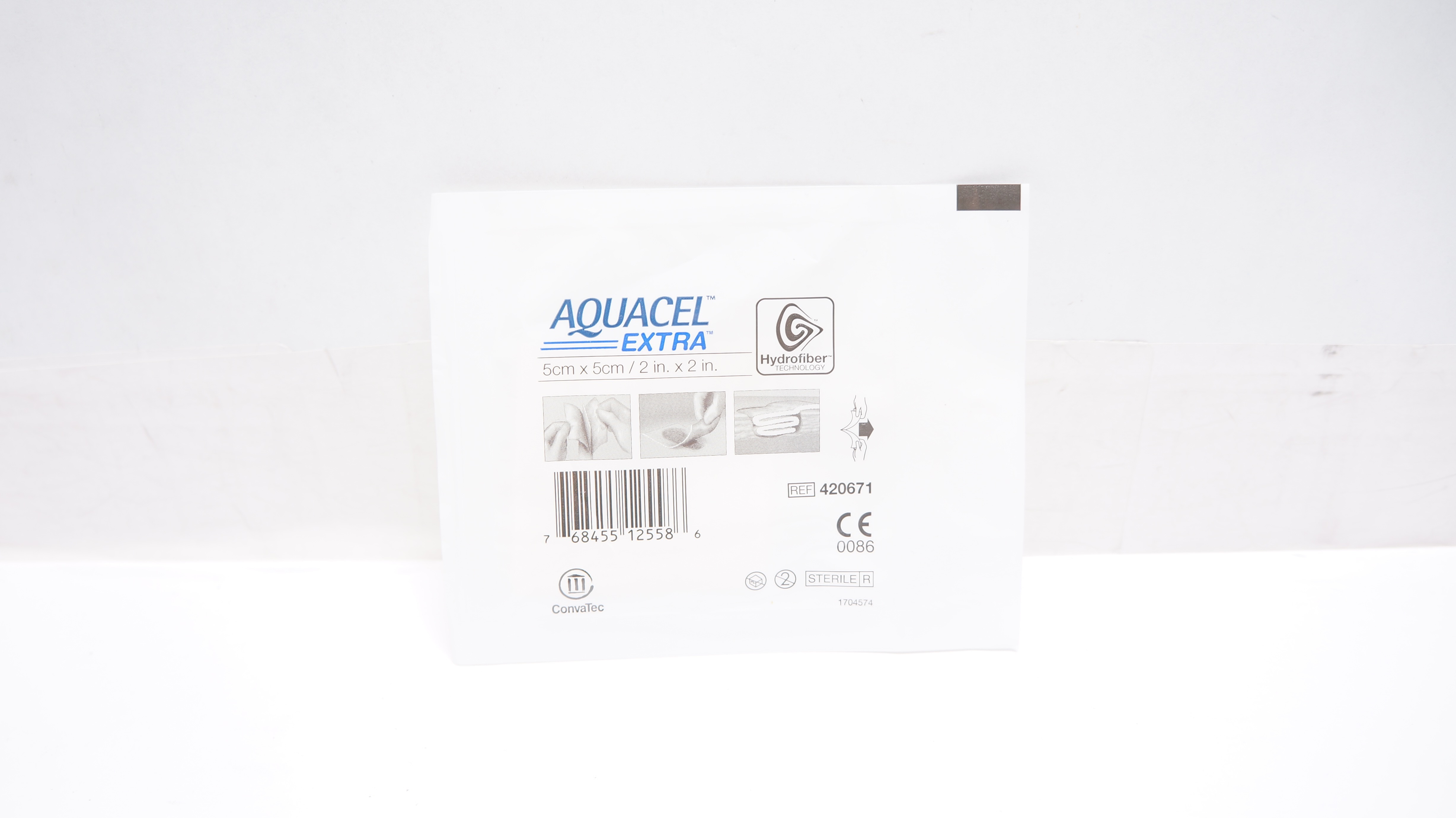 ConvaTec 420671 Aquacel Extra Hydrofiber Dressing 2In x 2In (x)