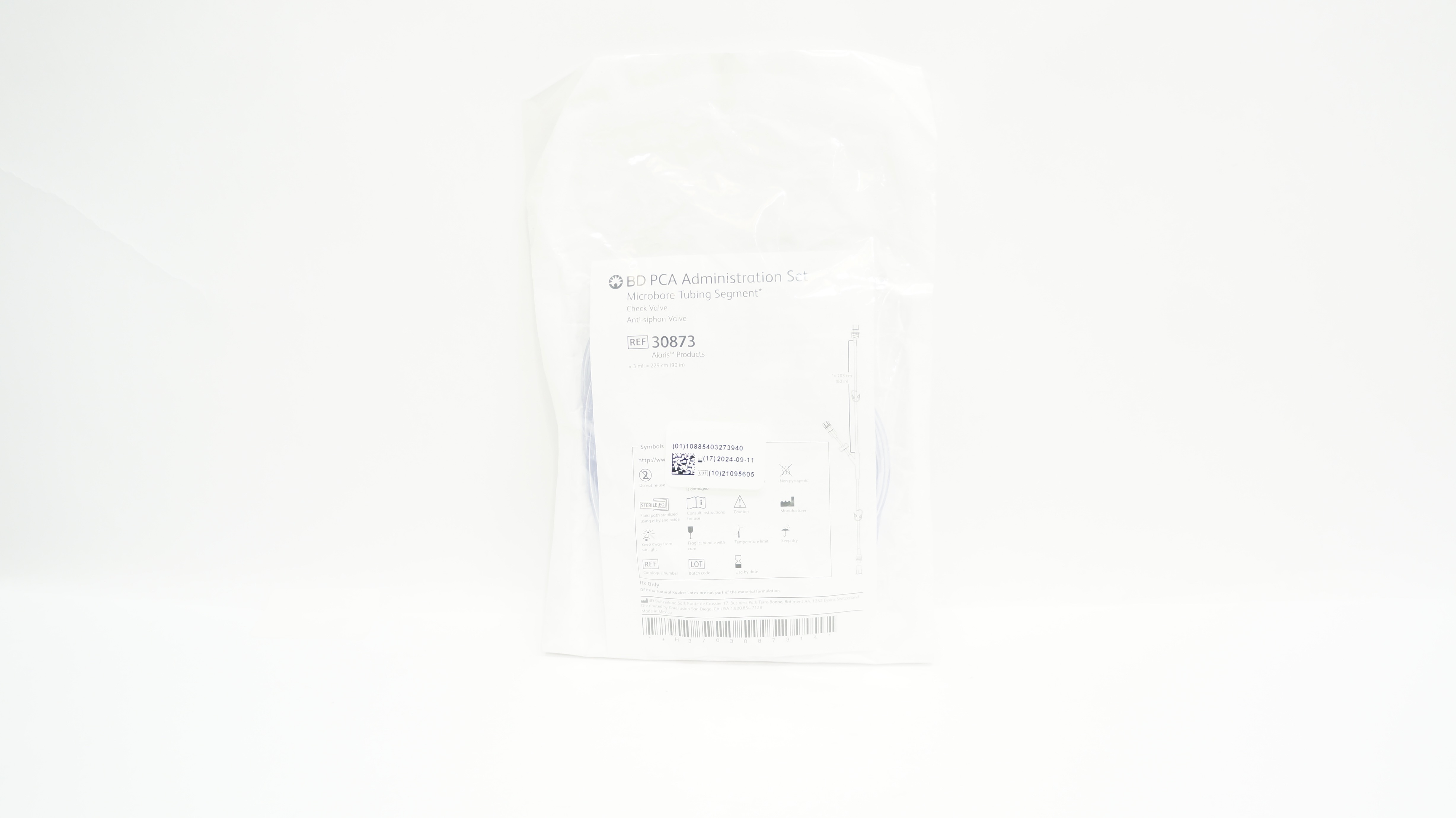 BD 30873 PCA Administration Set Microbore Tubing Segment 3ml