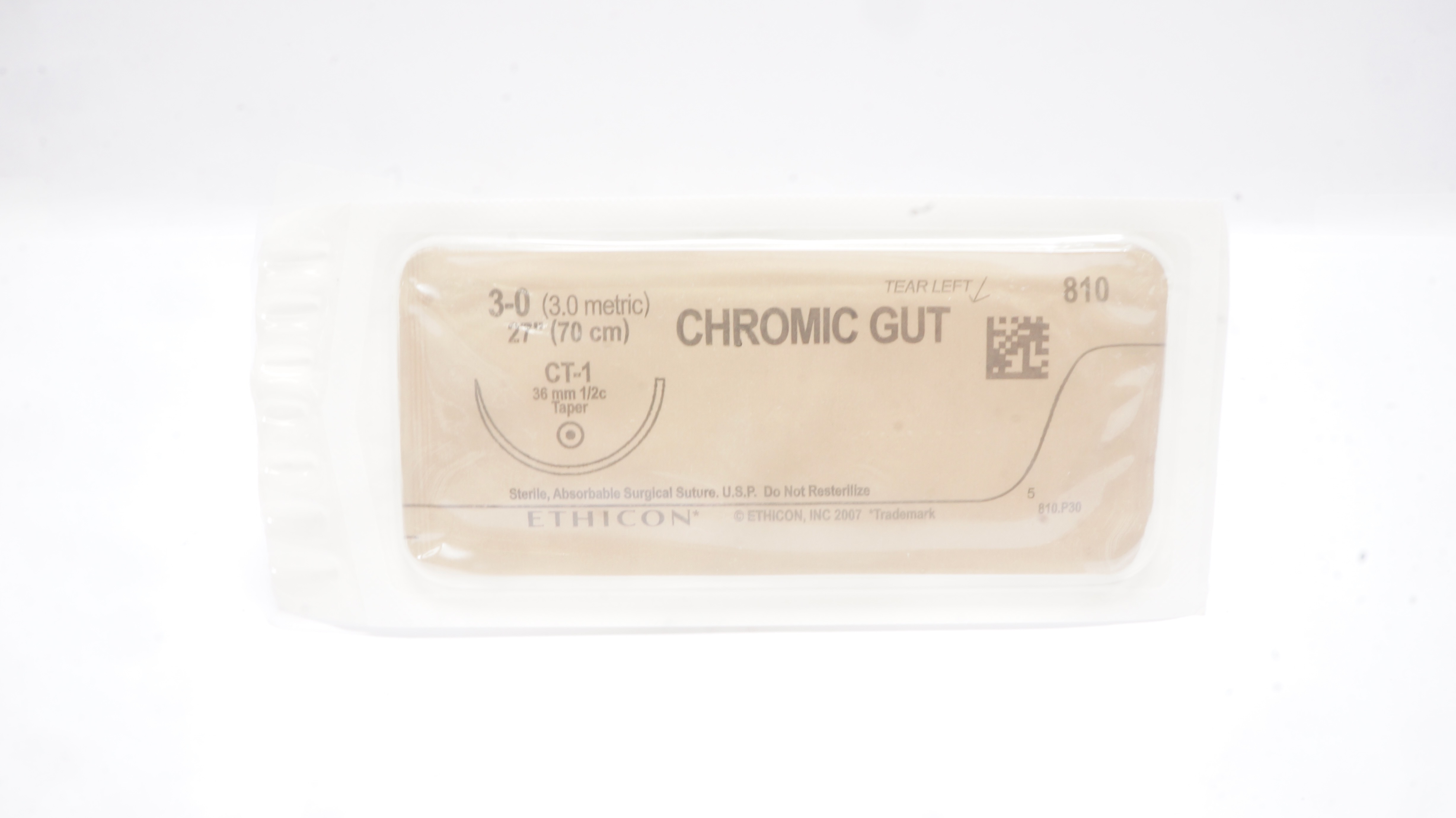Ethicon 810 3-0 Chromic Gut Surgical Stre CT-1 36mm 1/2c Taper, 27inch (x)