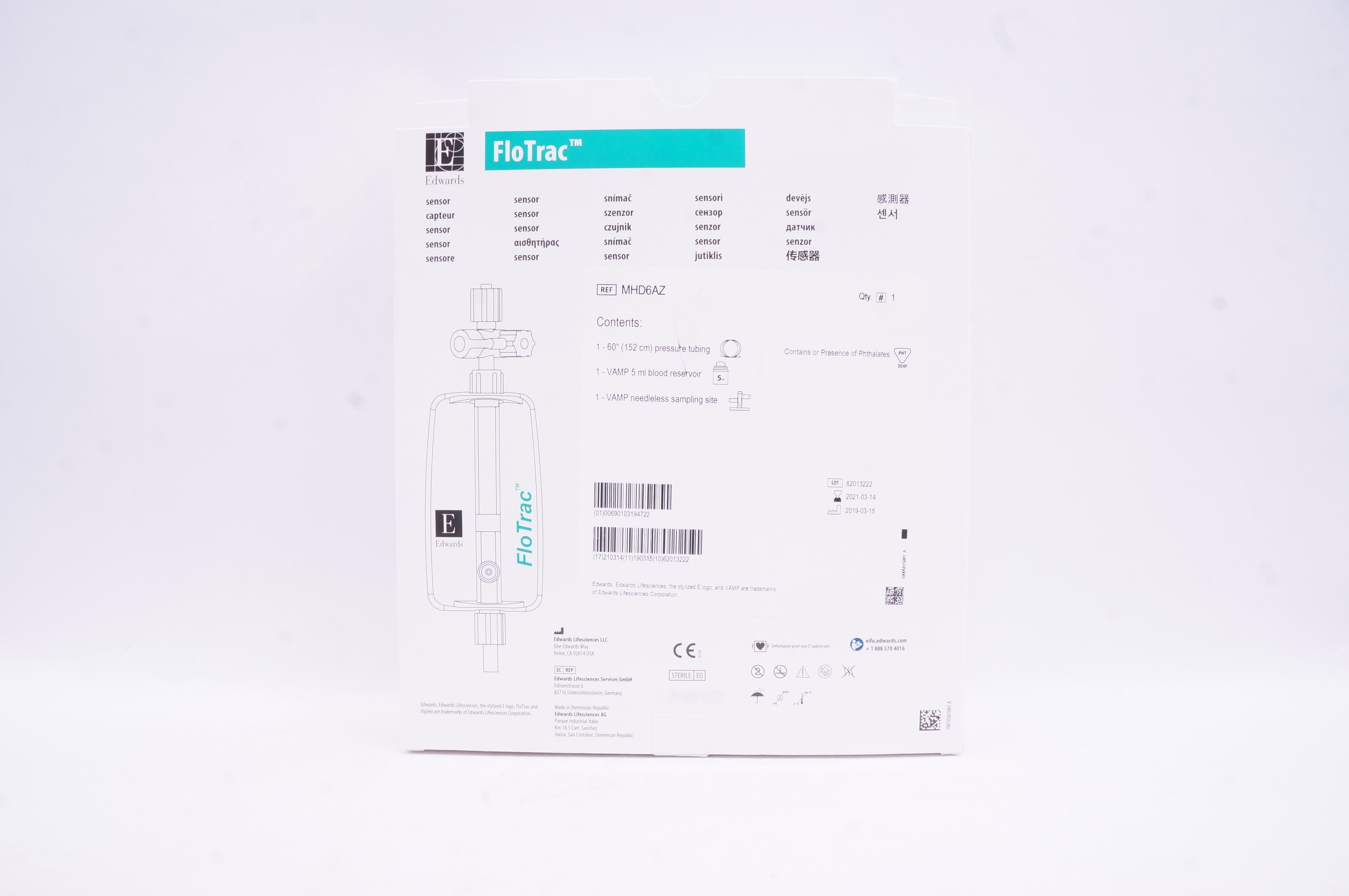 Edwards Lifesciences MHD6AZ FloTrac Sensor with VAMP Adult System (x)