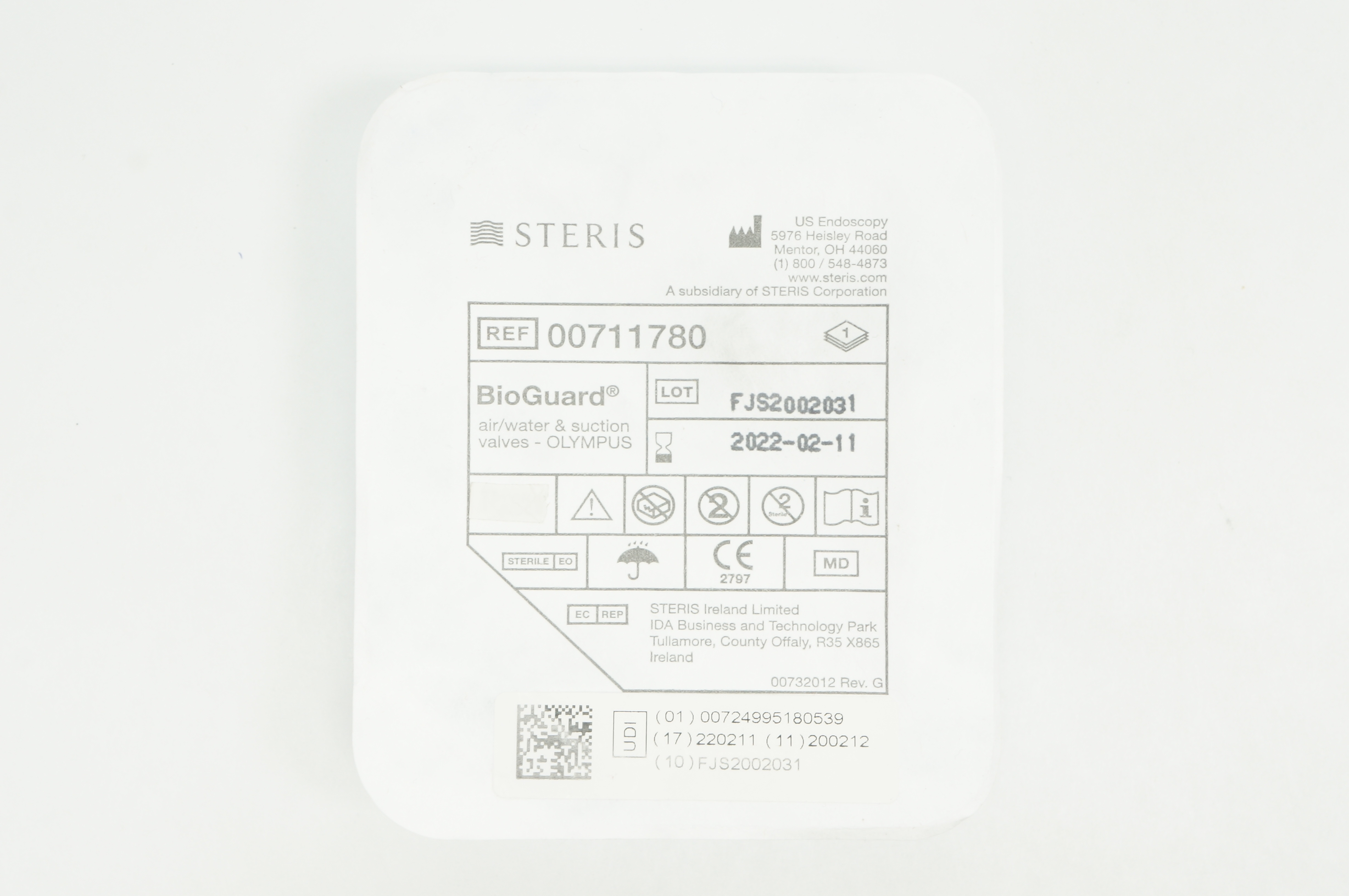 Steris 00711780 BioGuard Air/Water & Suction Valves, Olympus
