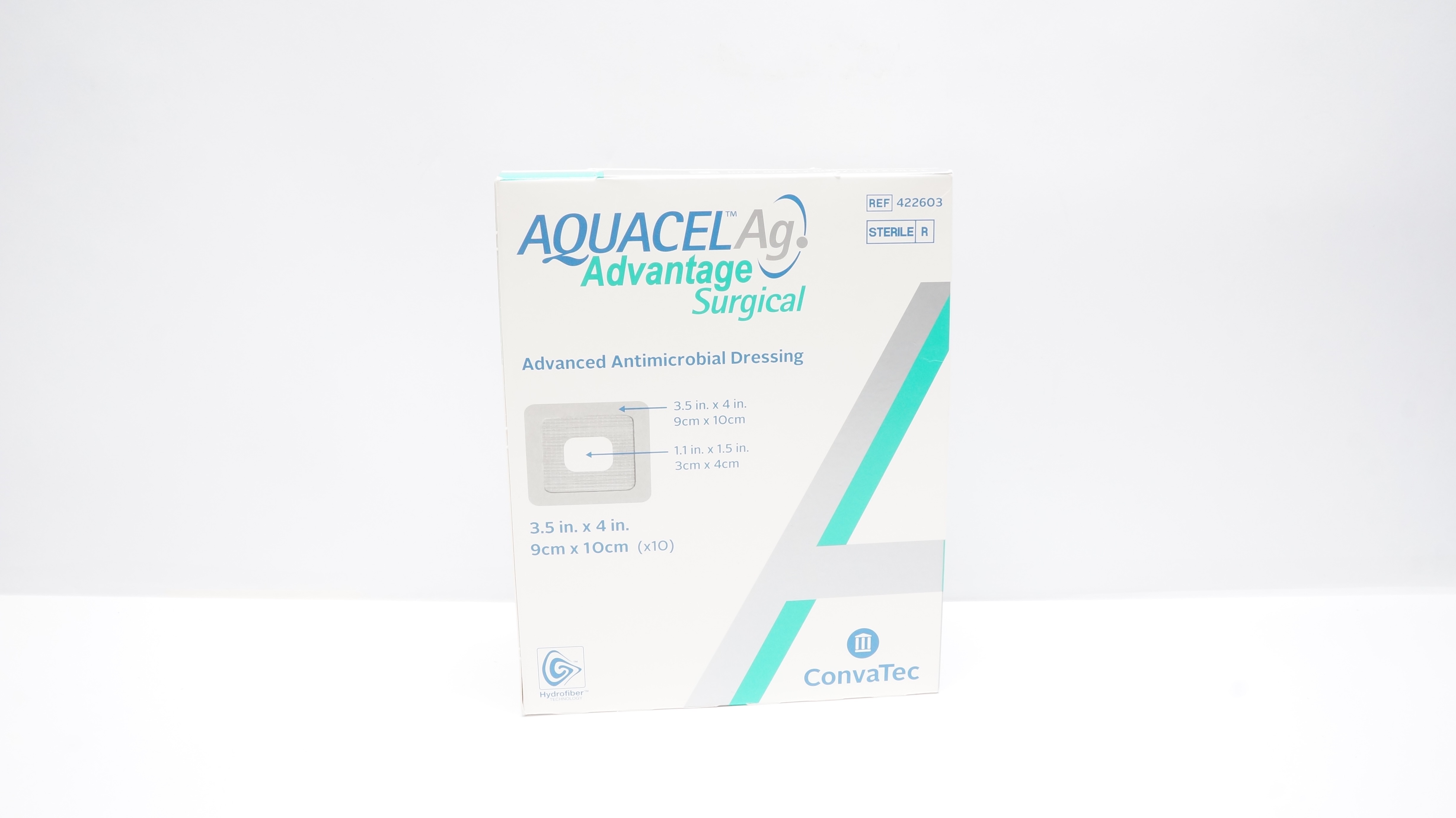 ConvaTec 422603 Aquacel Advanced Antimicrobial Dressing 3.5 x 4inch(x) -Box of 5