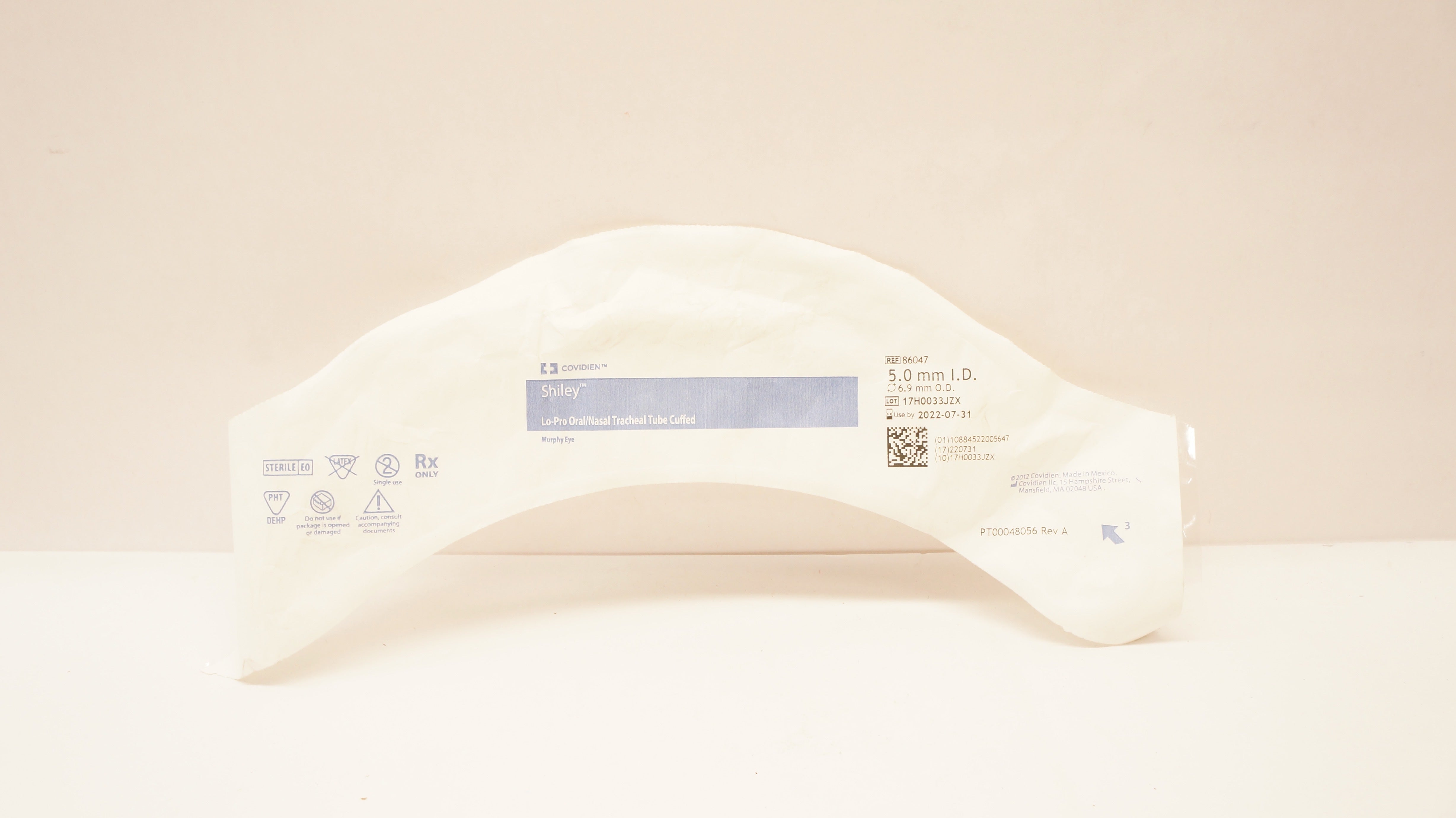 Covidien 86047 Shiley Lo-Pro Oral/Nasal Tracheal Tube Cuffed 5.0ID x 6.9mm OD(x)