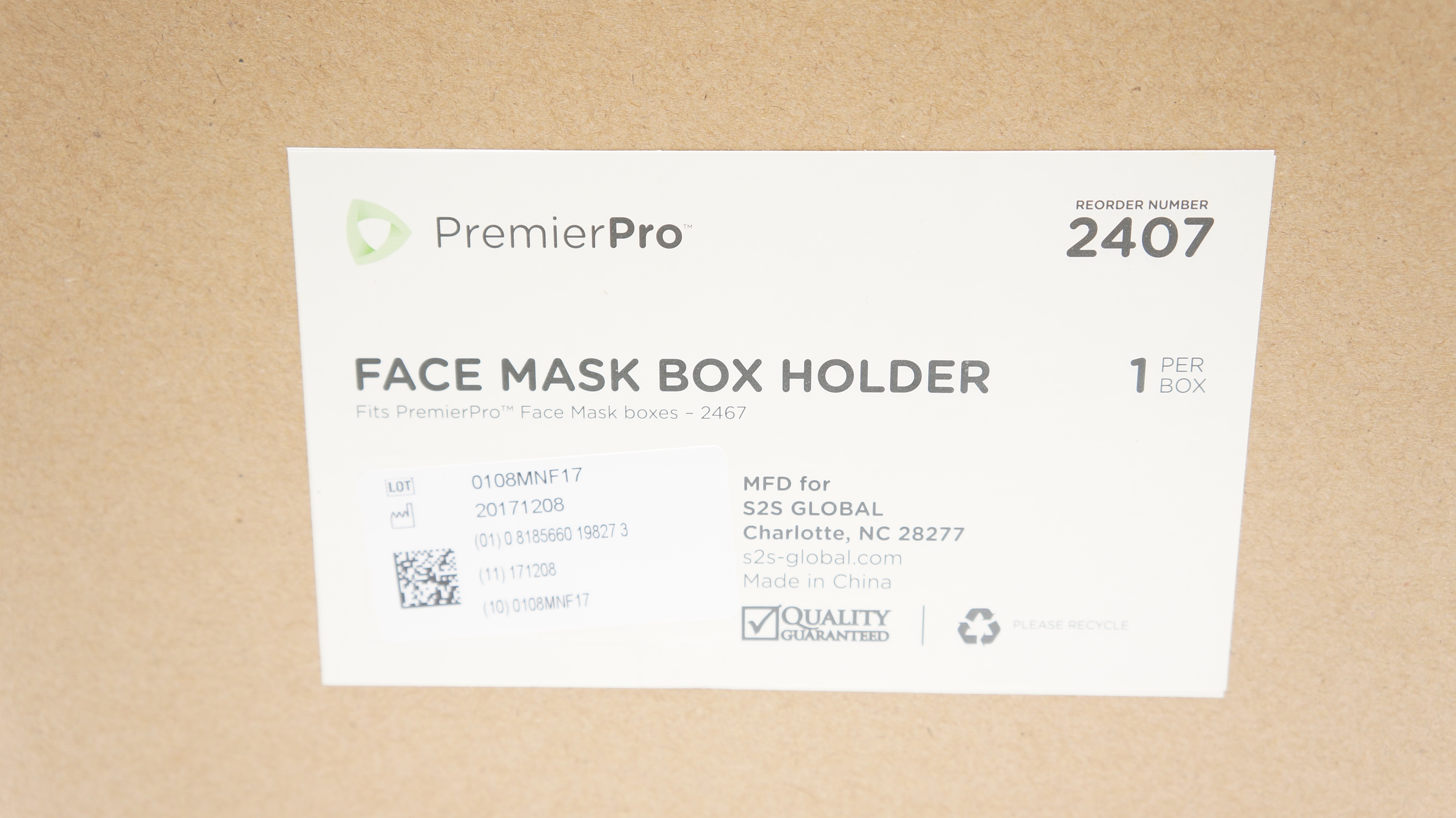 S2S Global 2407 PremierPro Face Mask Box Holder