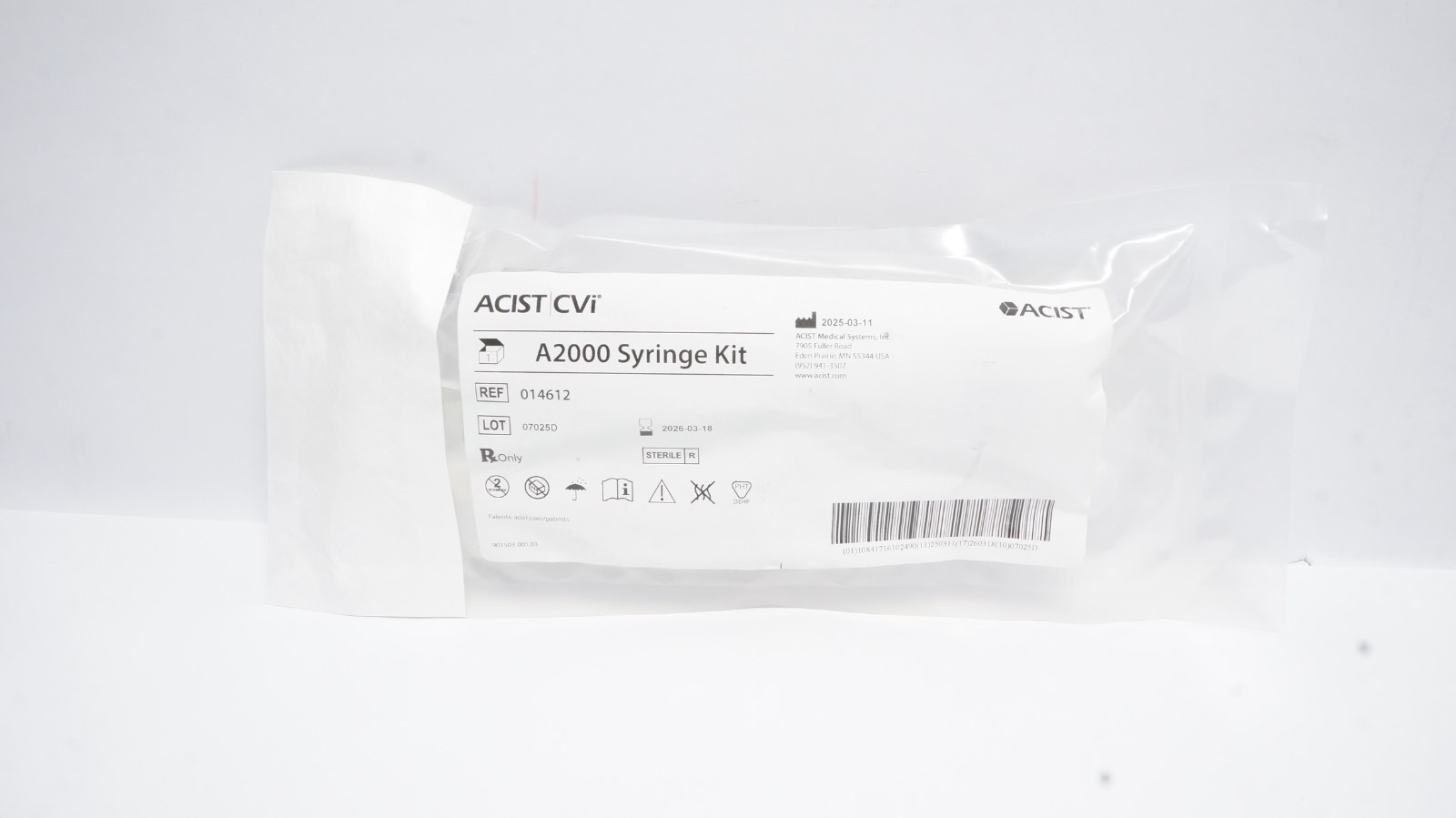 ACIST A2000 Syringe Kit REF 014612 Medical Supplies