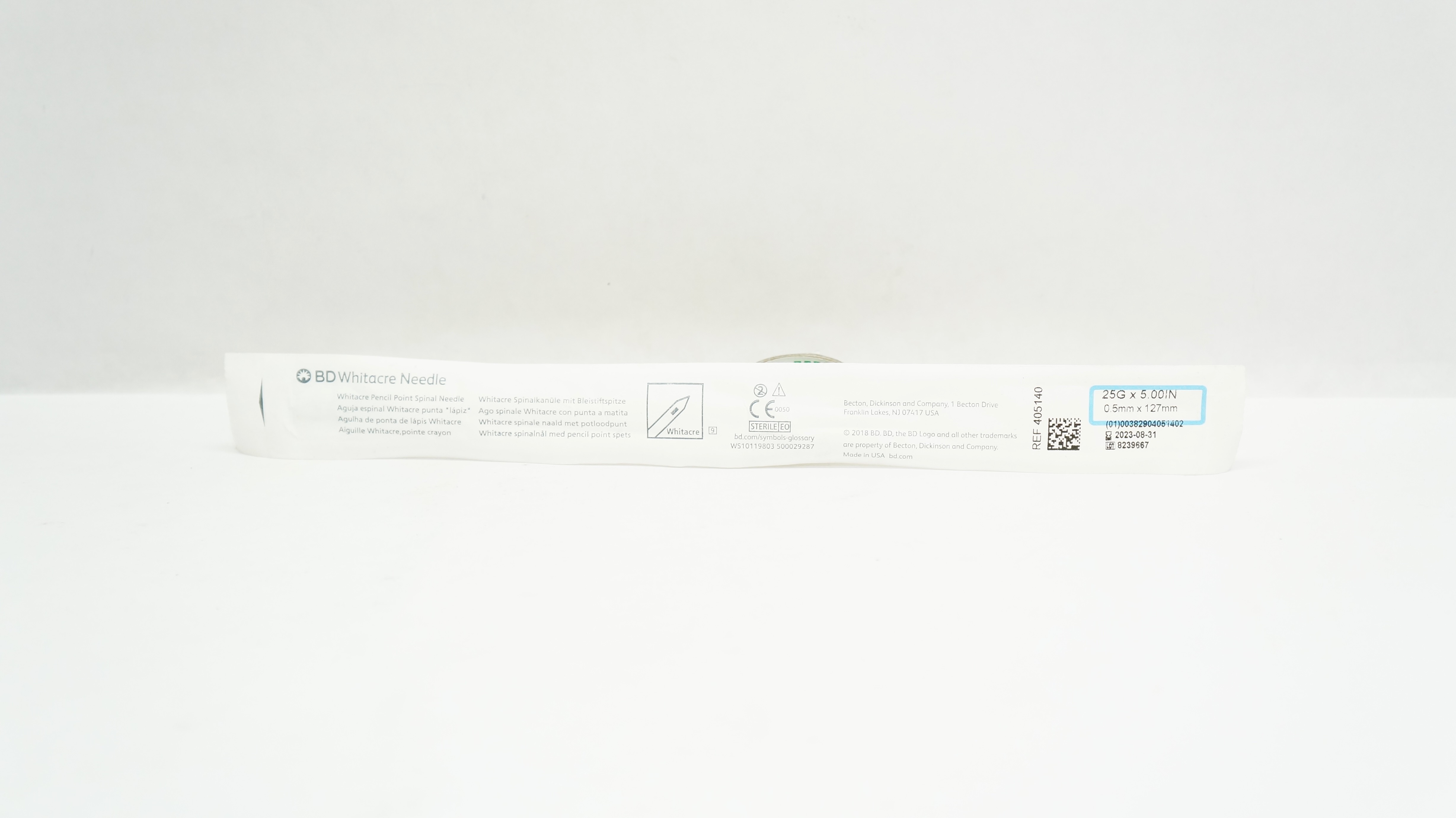 BD 405140 Whitacre Pencil Point Spinal Ndle 25Ga x 5.00inch