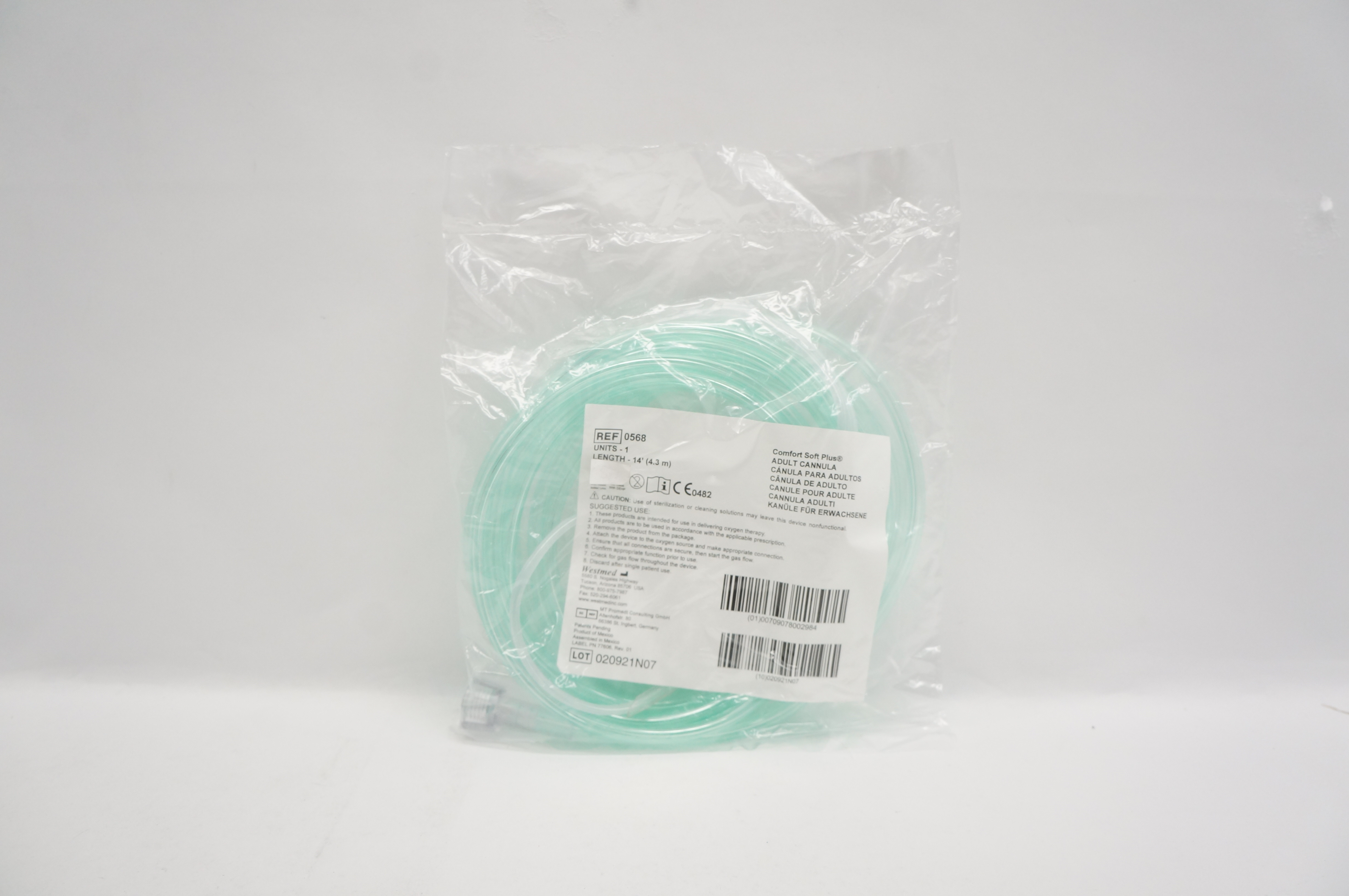 Westmed 0568 Comfort Soft Plus Adult Cannulla 14 ft.