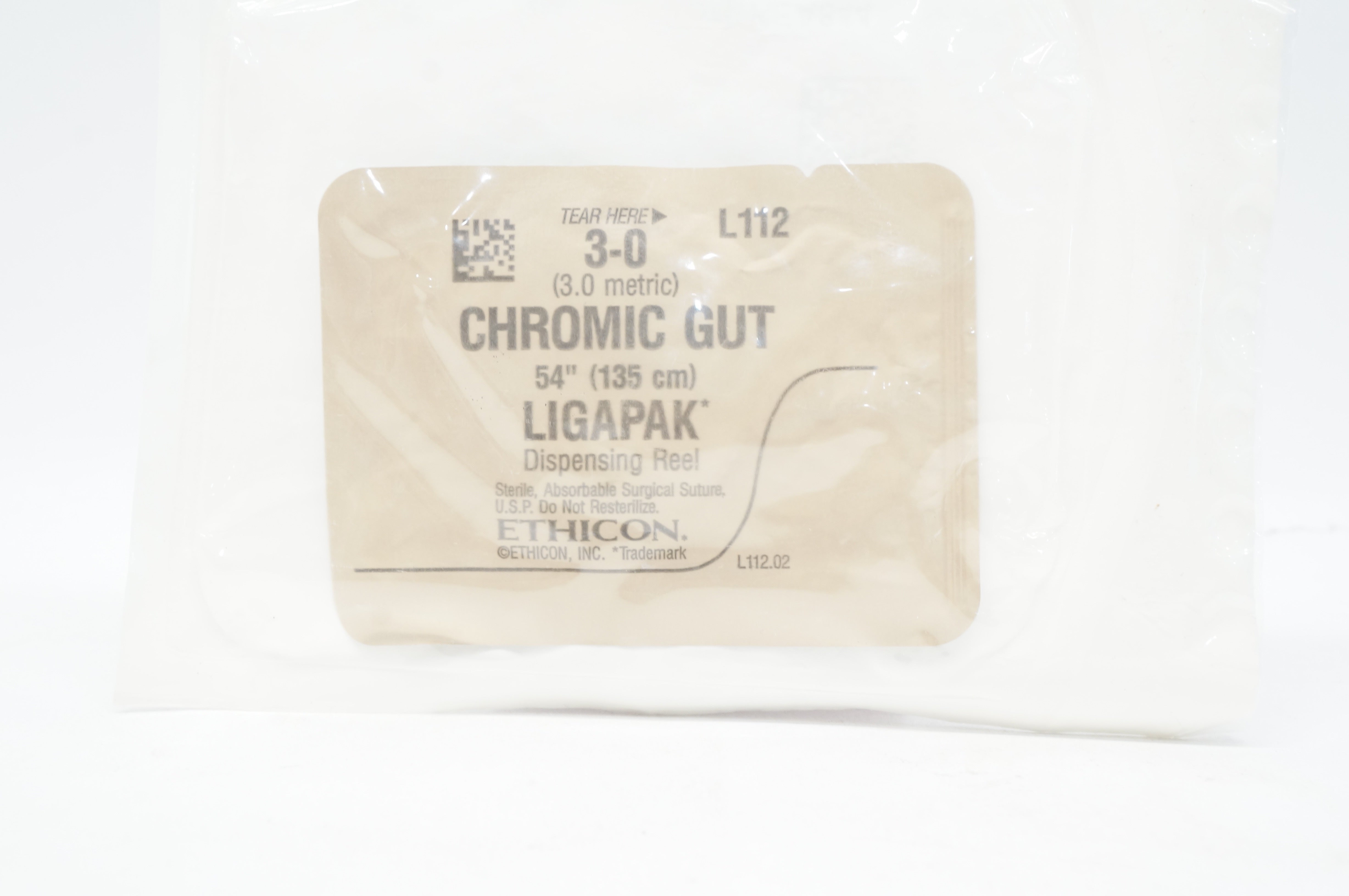 Ethicon L112 3-0 Ligapak Chromic Gut 54inch (x)