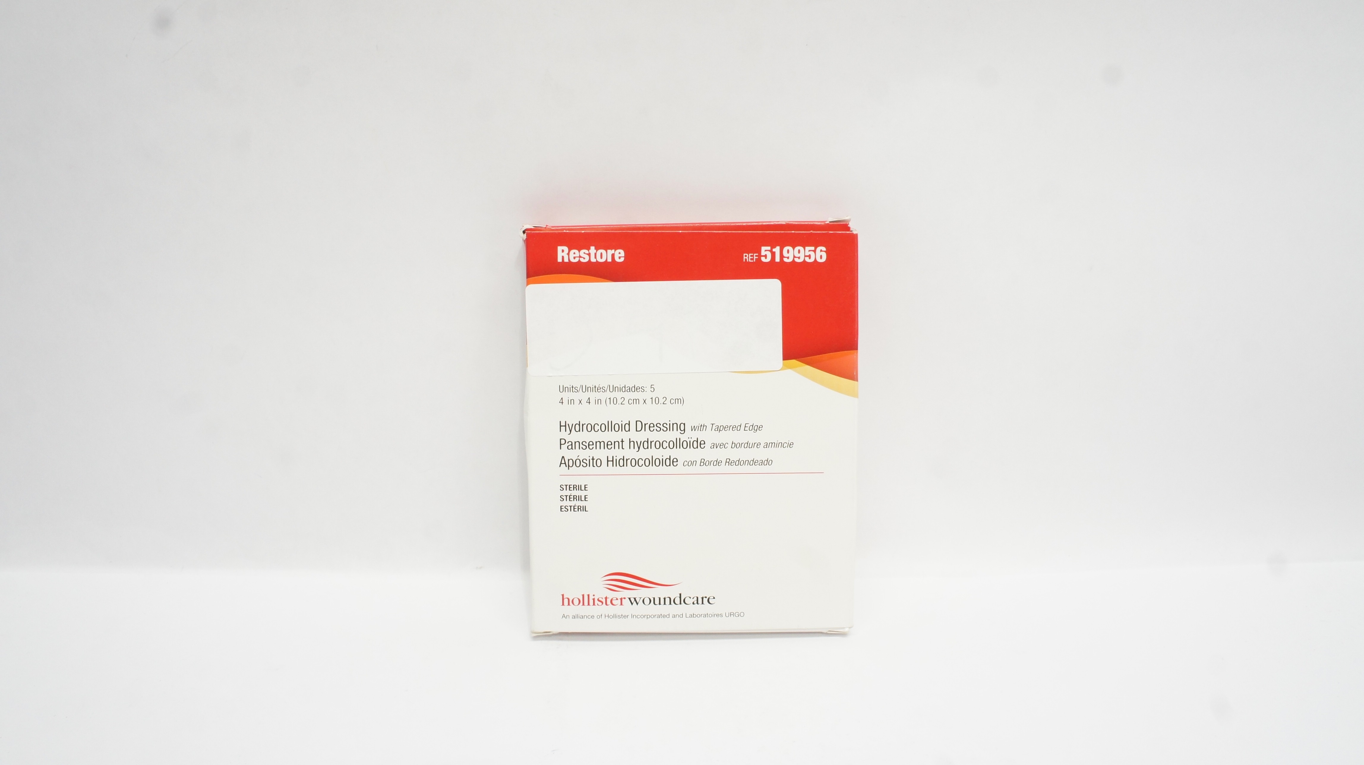 Hollister Woundcare 519956 Hydrocolloid Dressing 4In x 4In n - Box of 5