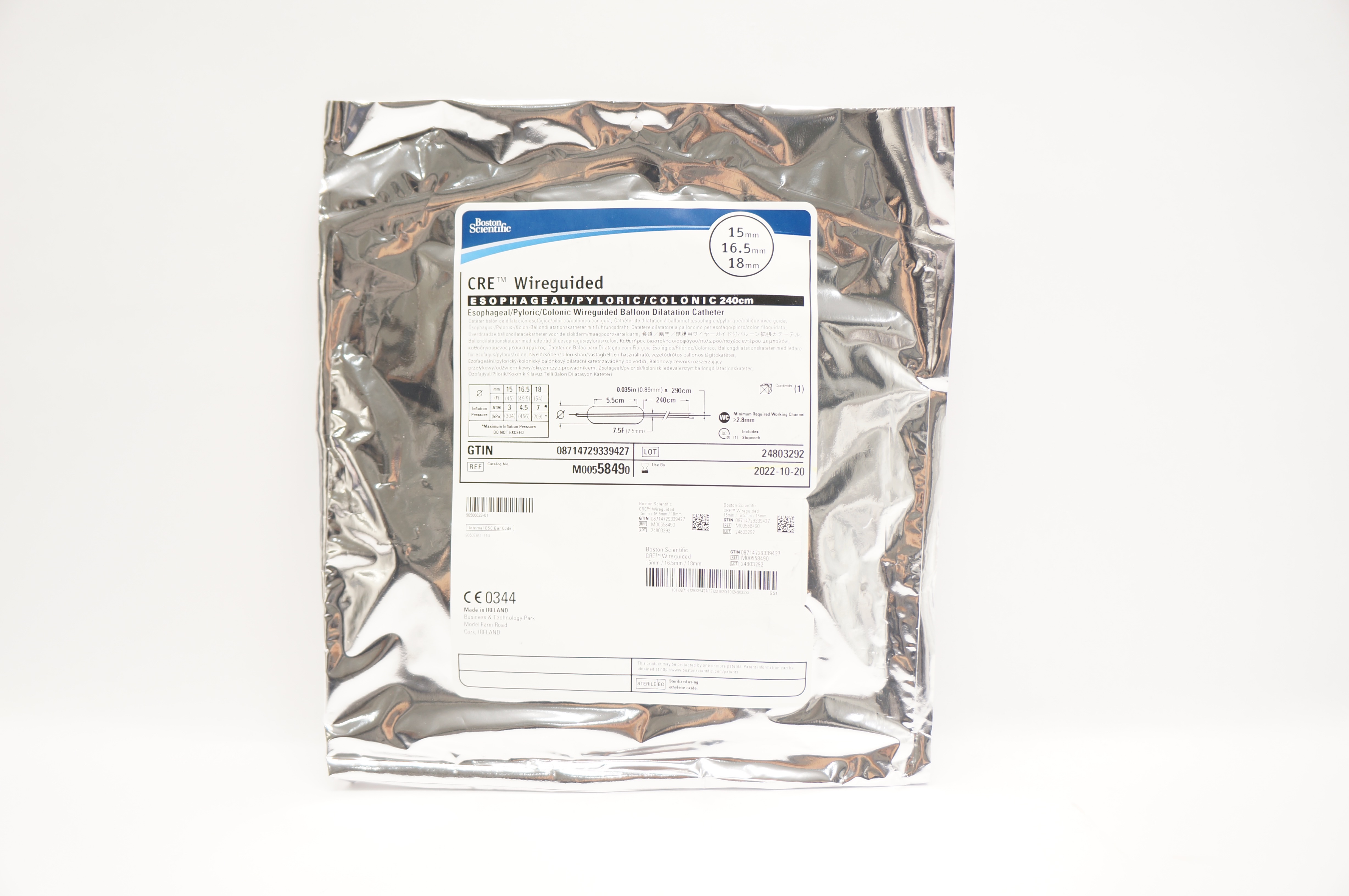 Boston Scientific M00558490 CRE Wireguided Dilatation Cath. 15 x 16.5 x 18mm (x)